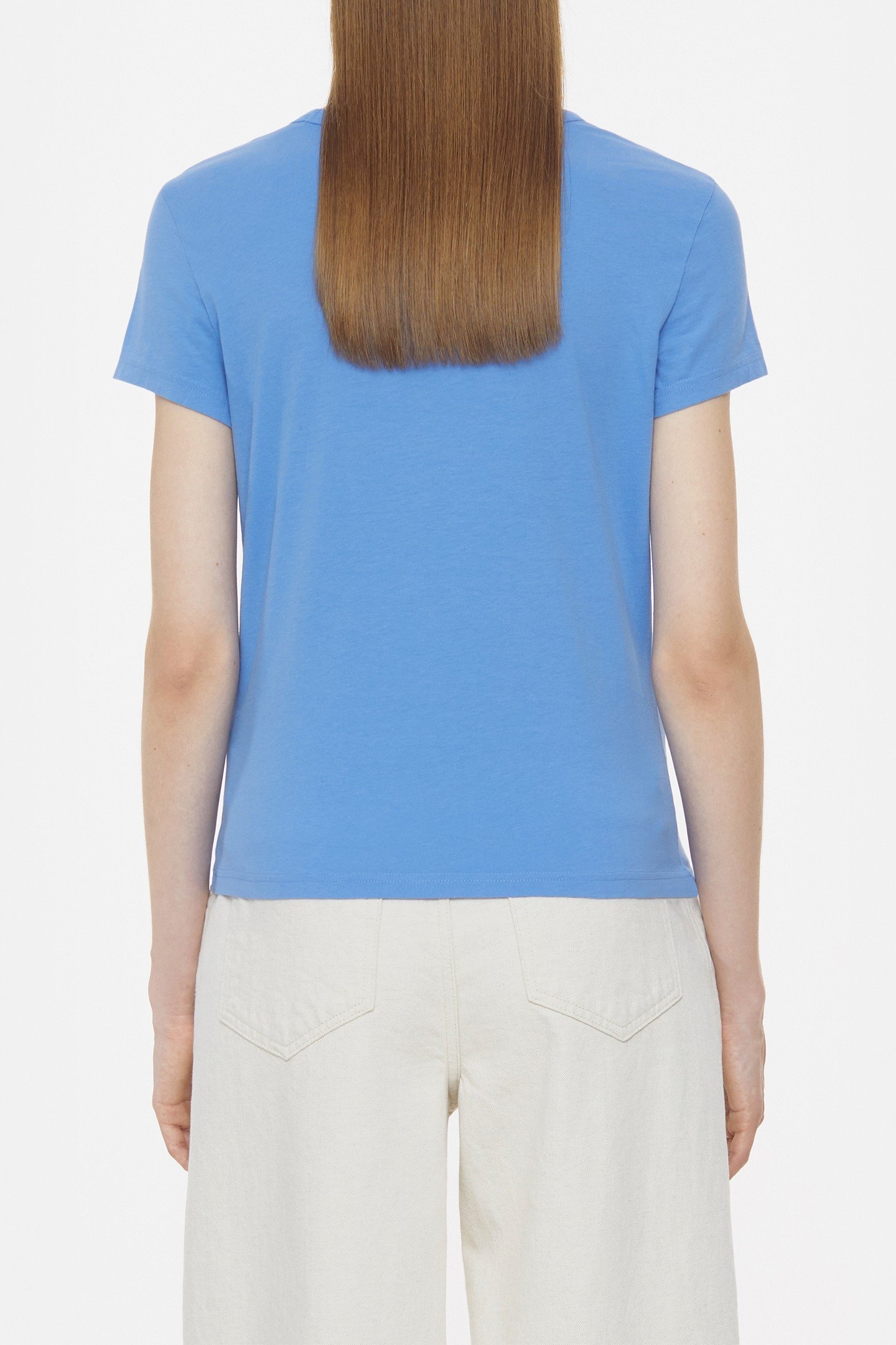 CREW NECK SHORT SLEEVE T-SHIRTS CHAMBRAY BLUE 5