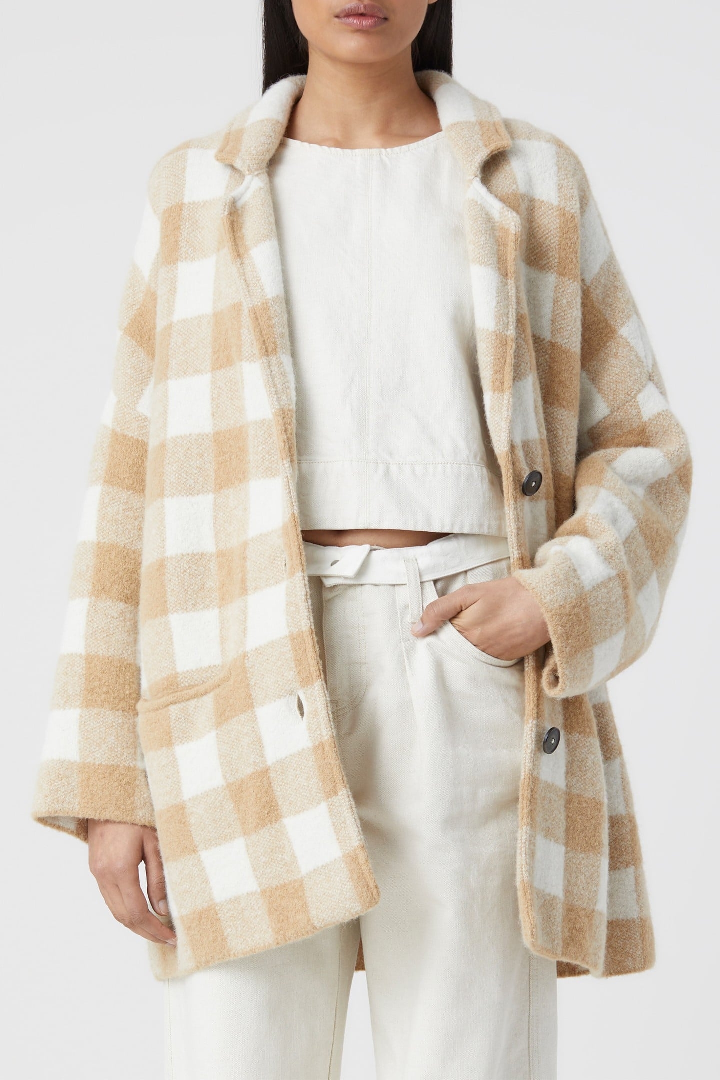 KNITTED SHACKET KNITS CHINO BEIGE 1
