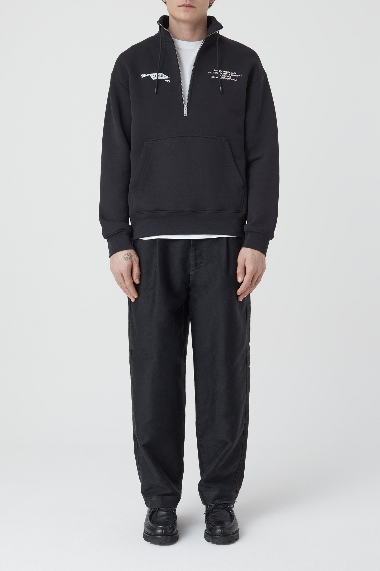 HALF ZIP SWEAT T-SHIRTS BLACK 5