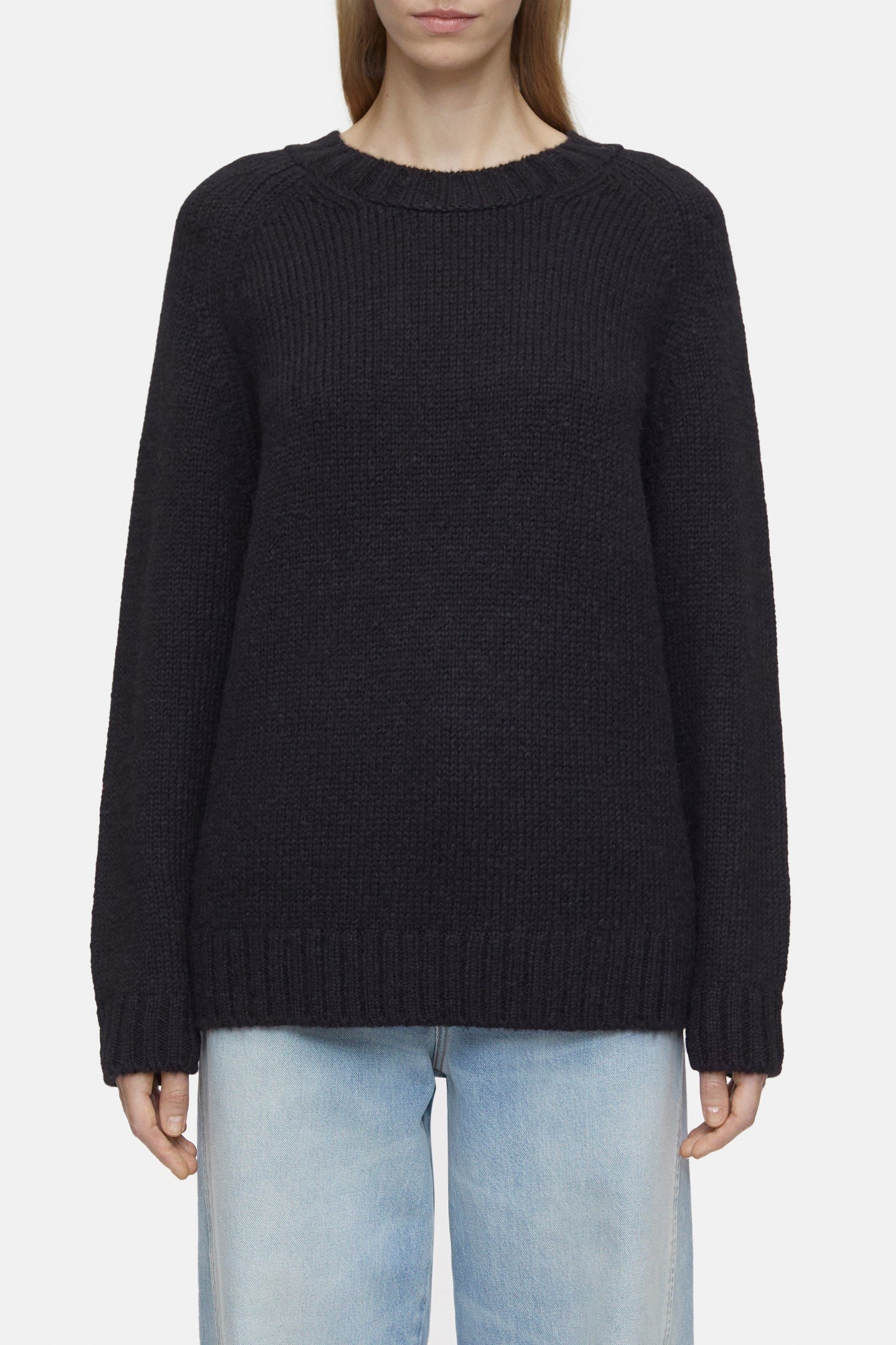 CREW NECK LONG SLEEVES KNITS BLACK 6