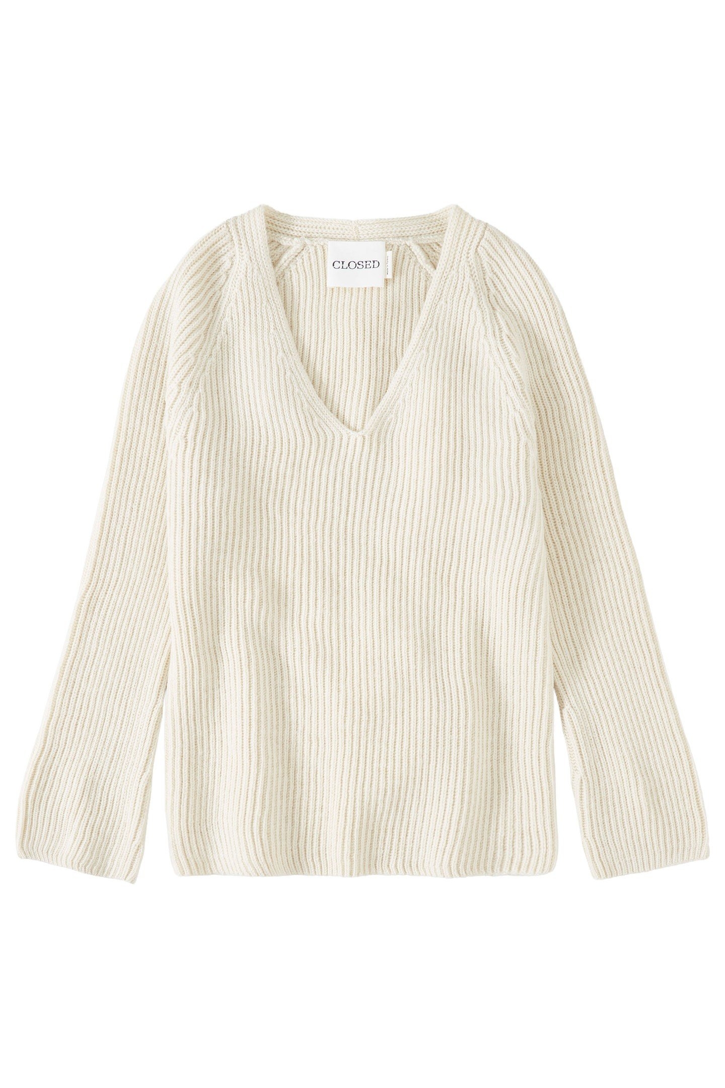 V NECK LONG SLEEVE KNITS IVORY 4