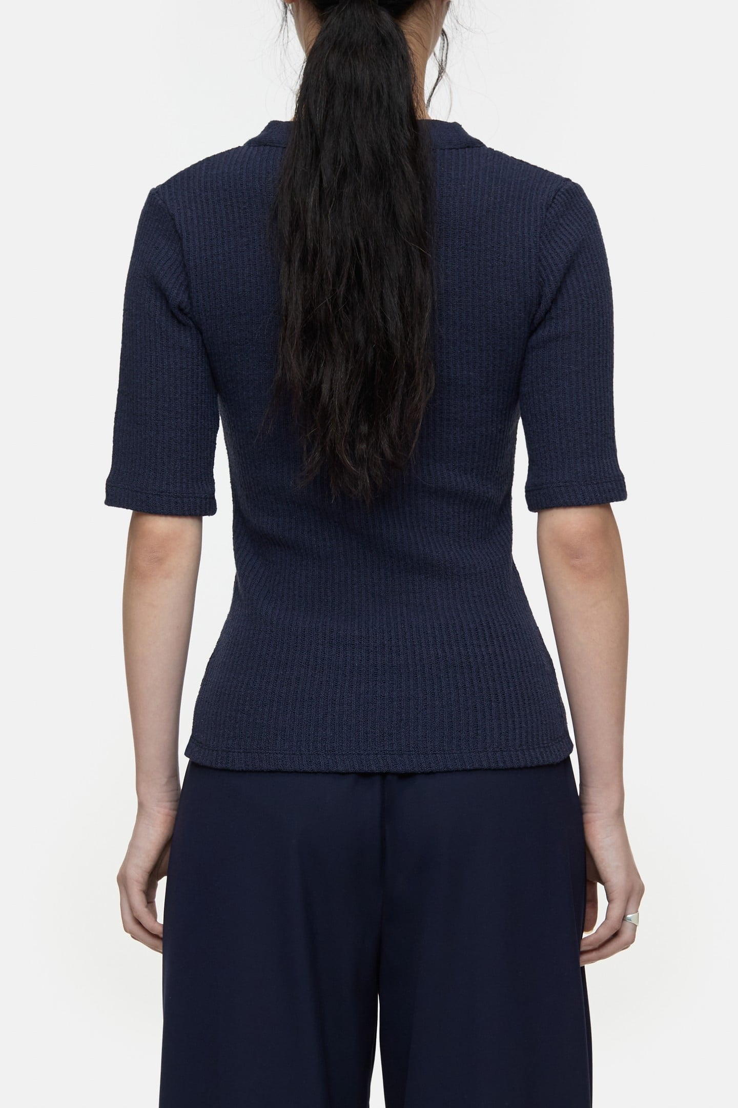 HALF PLACKET V NECK T-SHIRTS DARK NIGHT 3