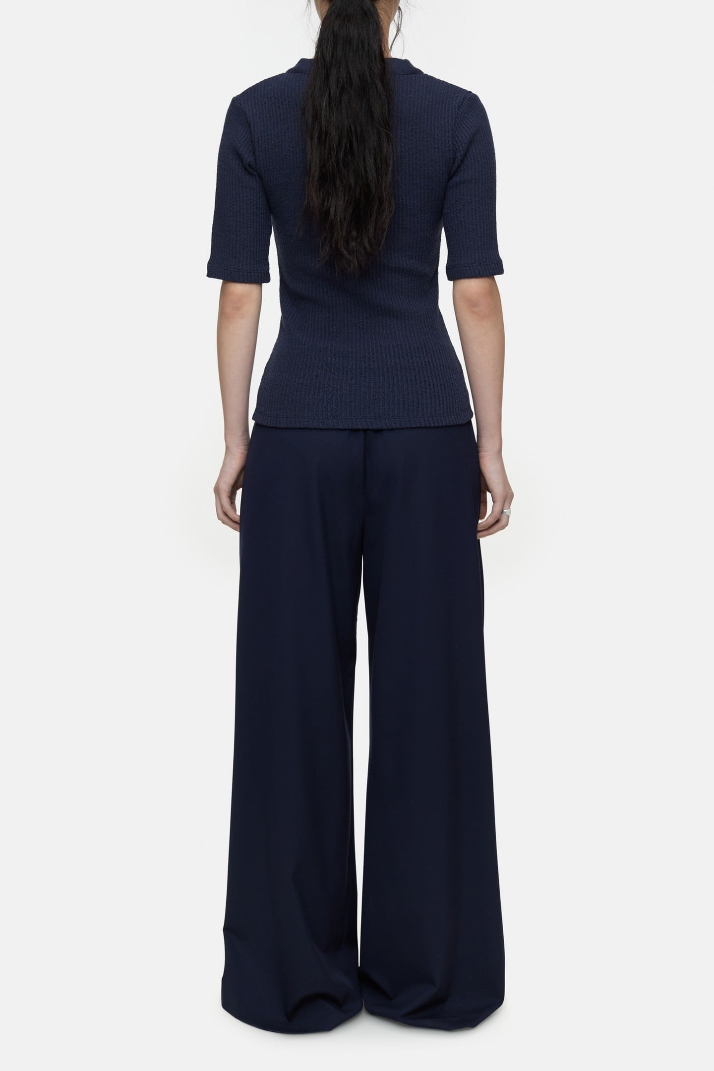 HALF PLACKET V NECK T-SHIRTS DARK NIGHT 4