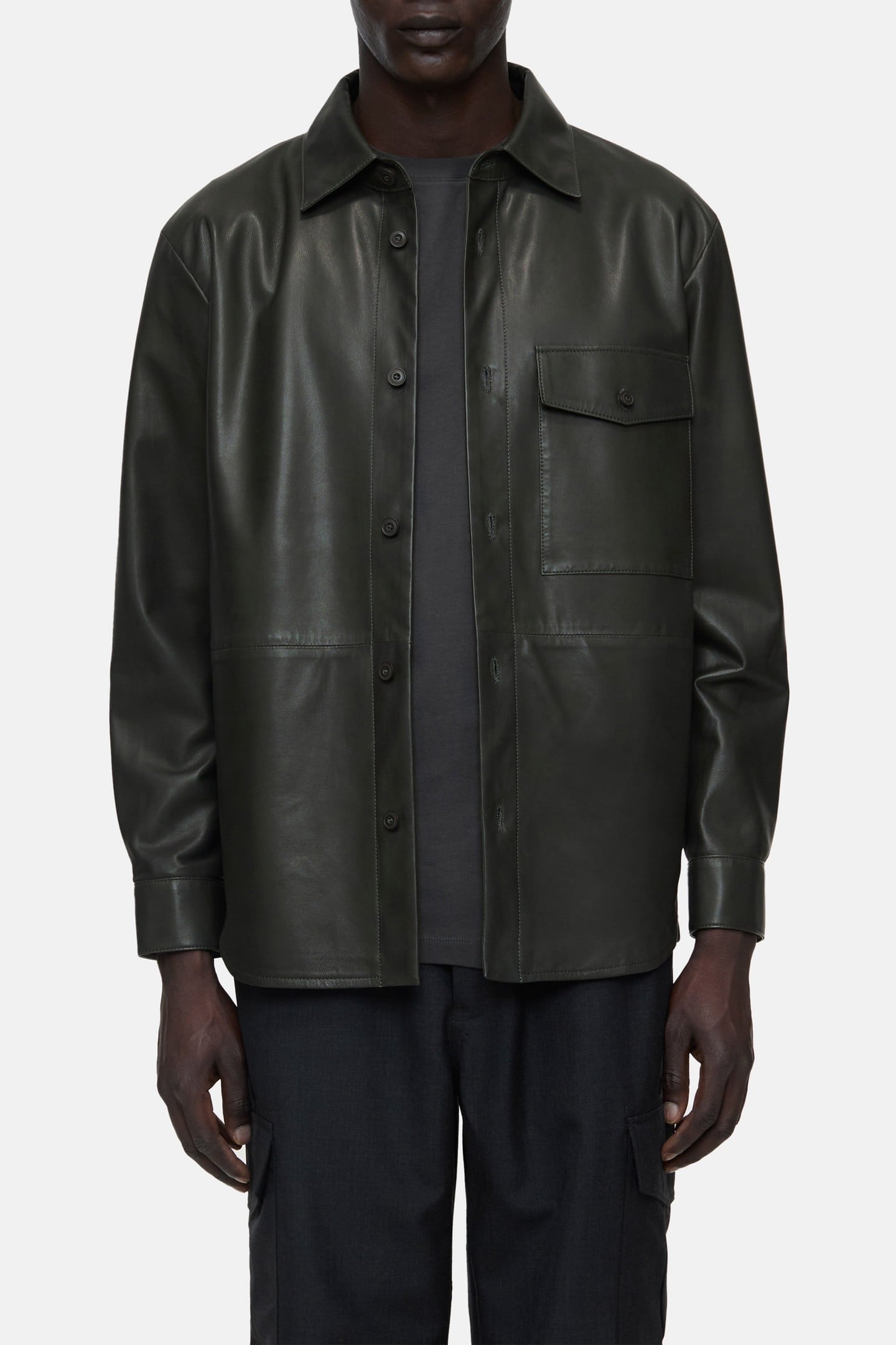 RELAXED UTILITY SHIRT & BLOUSES TAPENADE GREY 1