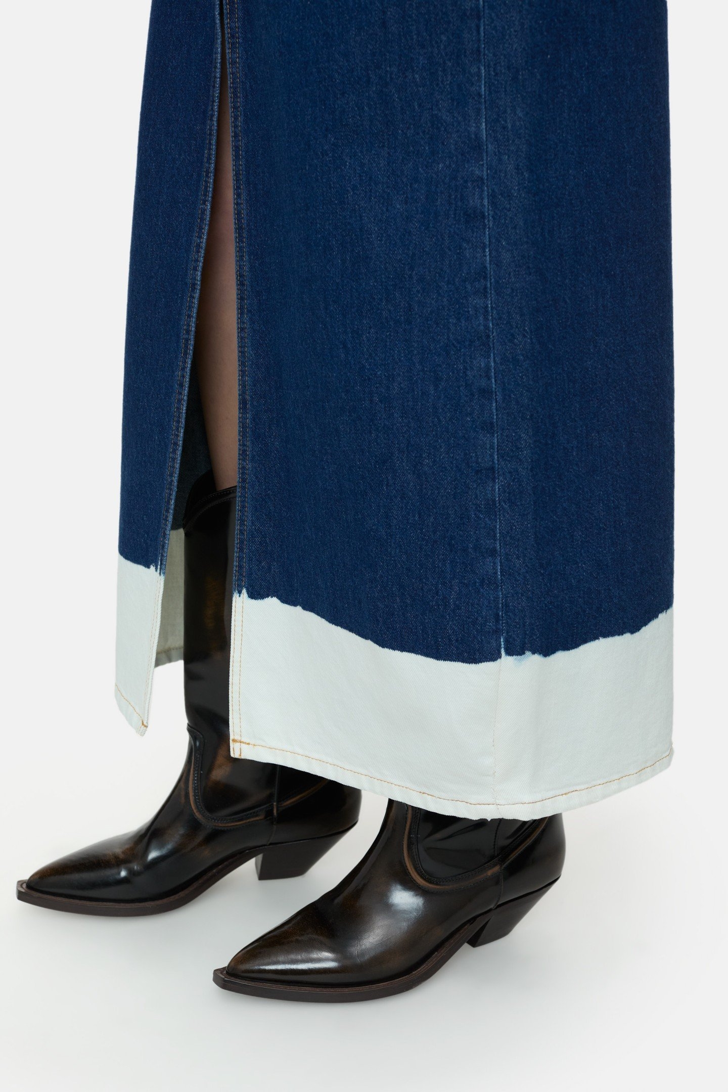 LONG X-POCKET SKIRT MID BLUE 6