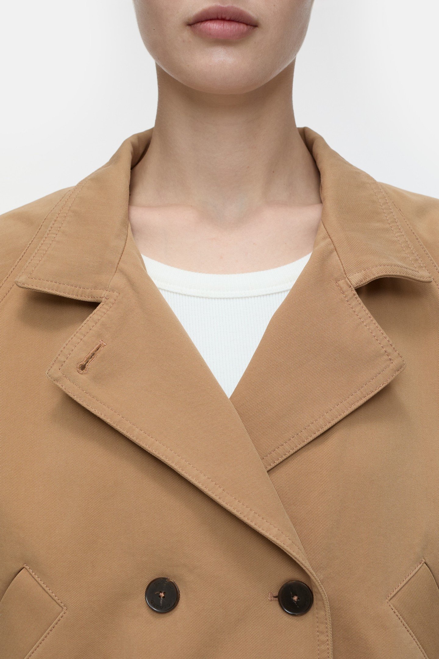 CROOPED TRENCH JACKET BISCOTTI BROWN 5