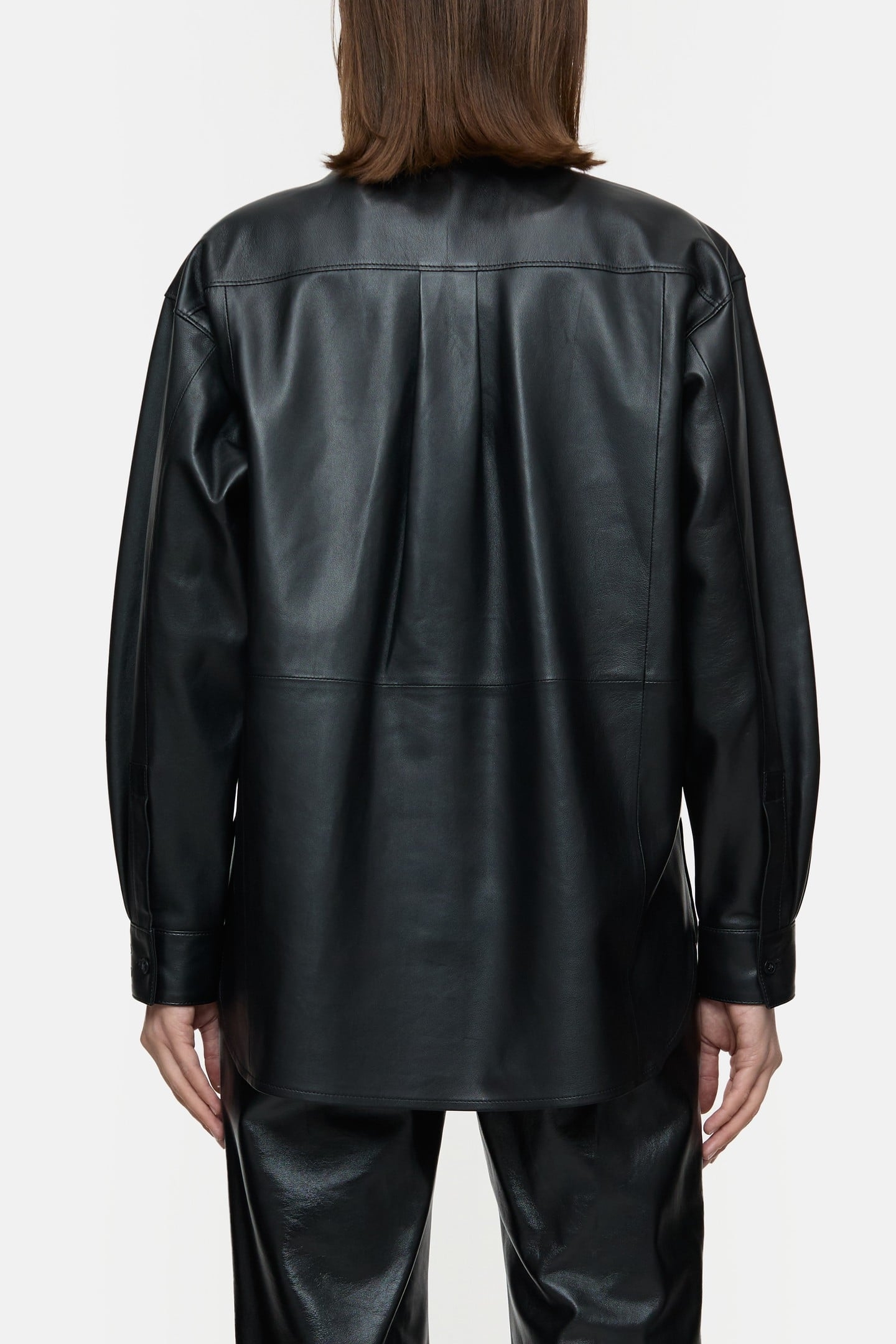 LEATHER OVERSHIRT & BLOUSES BLACK 2