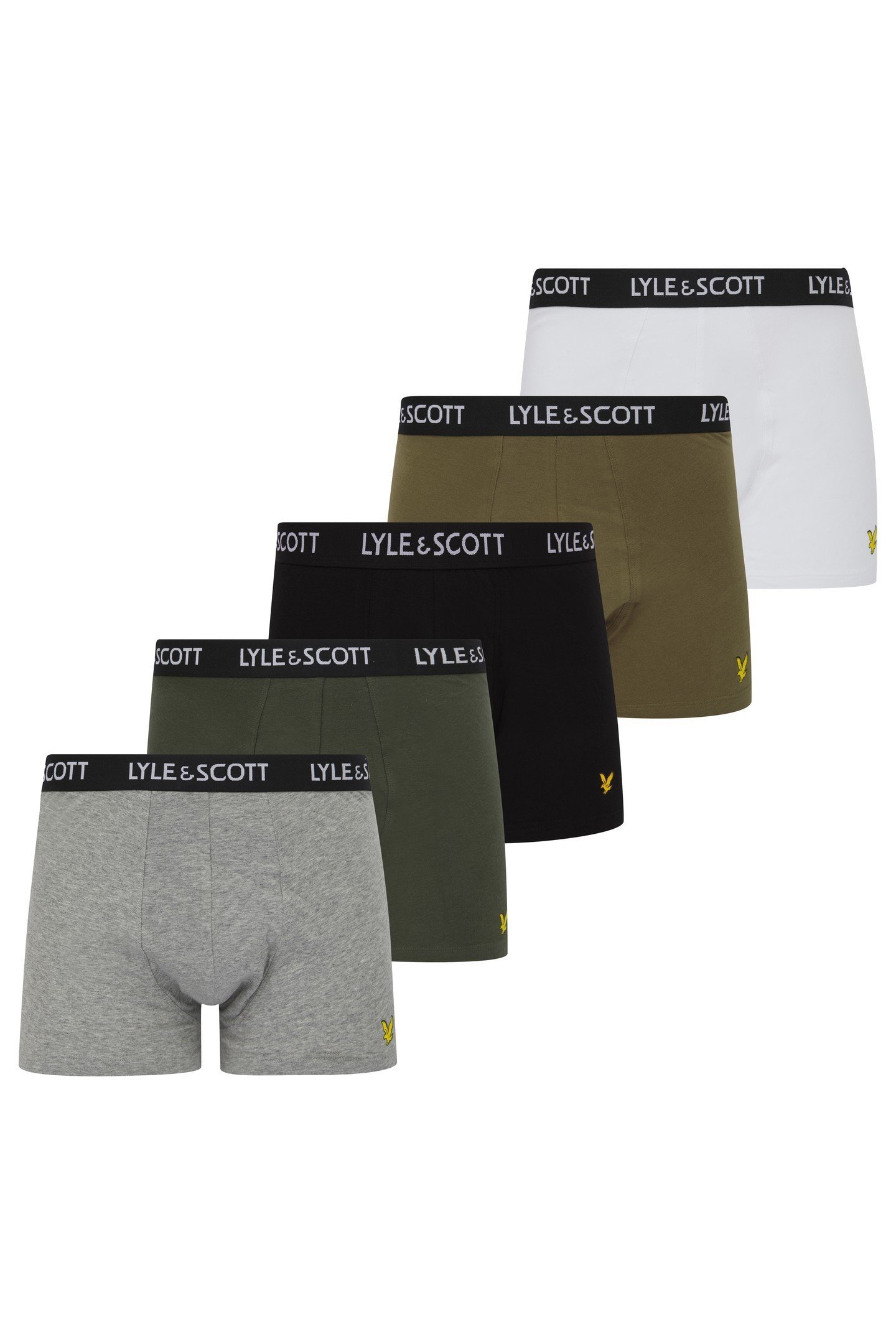 MILLER 5 PACK TRUNKS BLACK/CAPERS/BRIGHT WHITE/GREY MARL/CLI 1