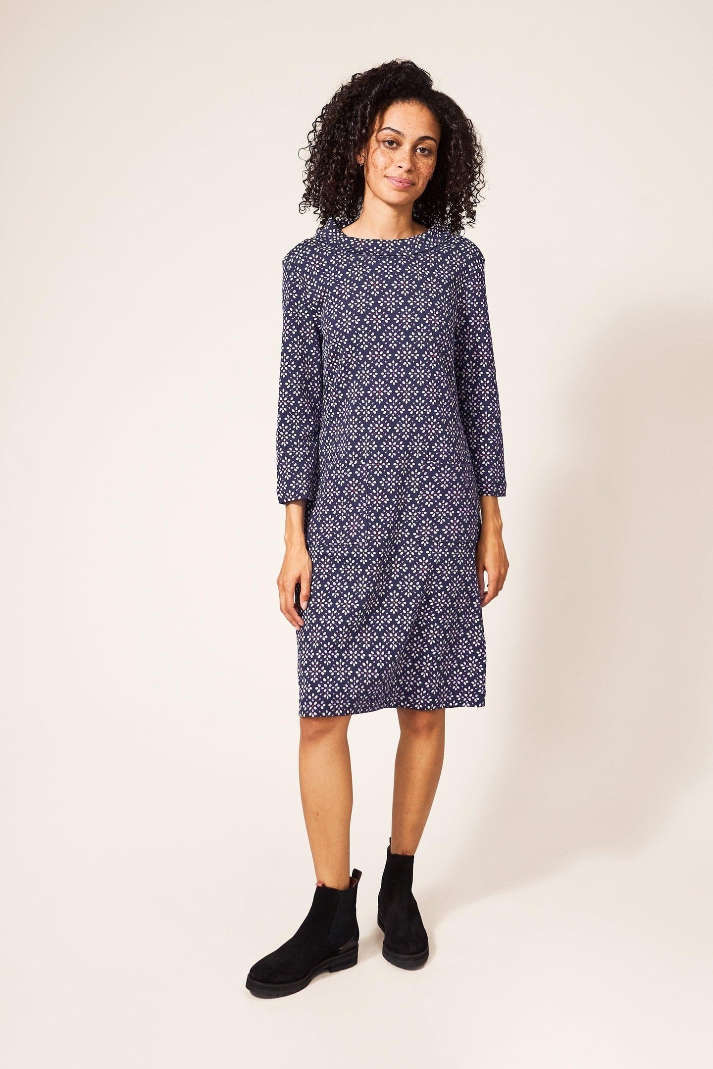 ANNA DRESS NAVY MULTI 1