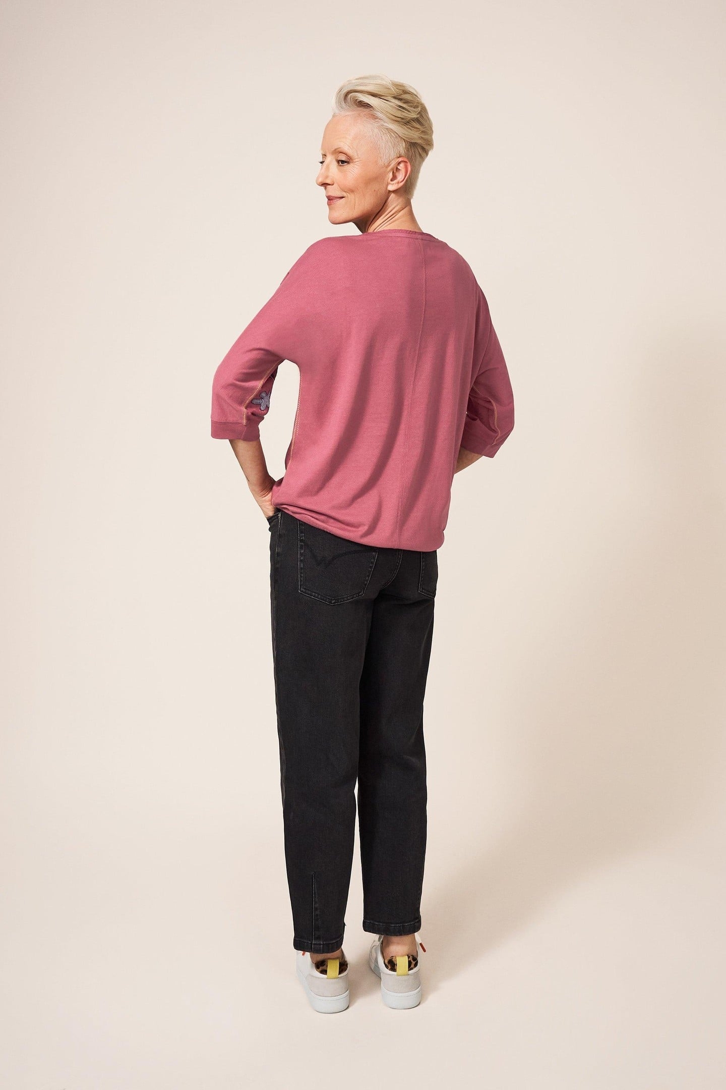 COPENHAGEN TIE HEM TOP PINK MULTI 2