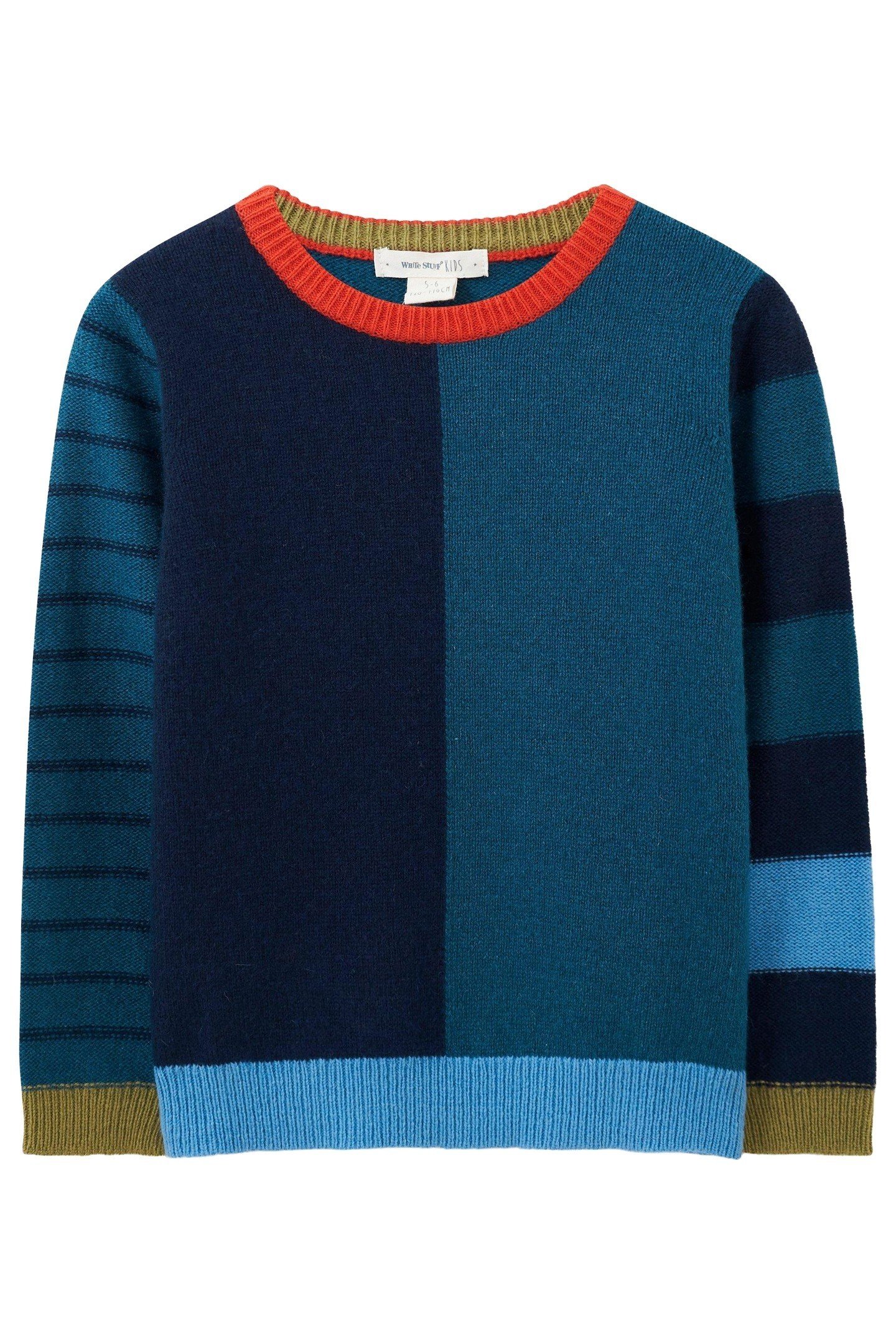 PETE COLOURBLOCK STRIPE JUMPER TEAL MULTI 2