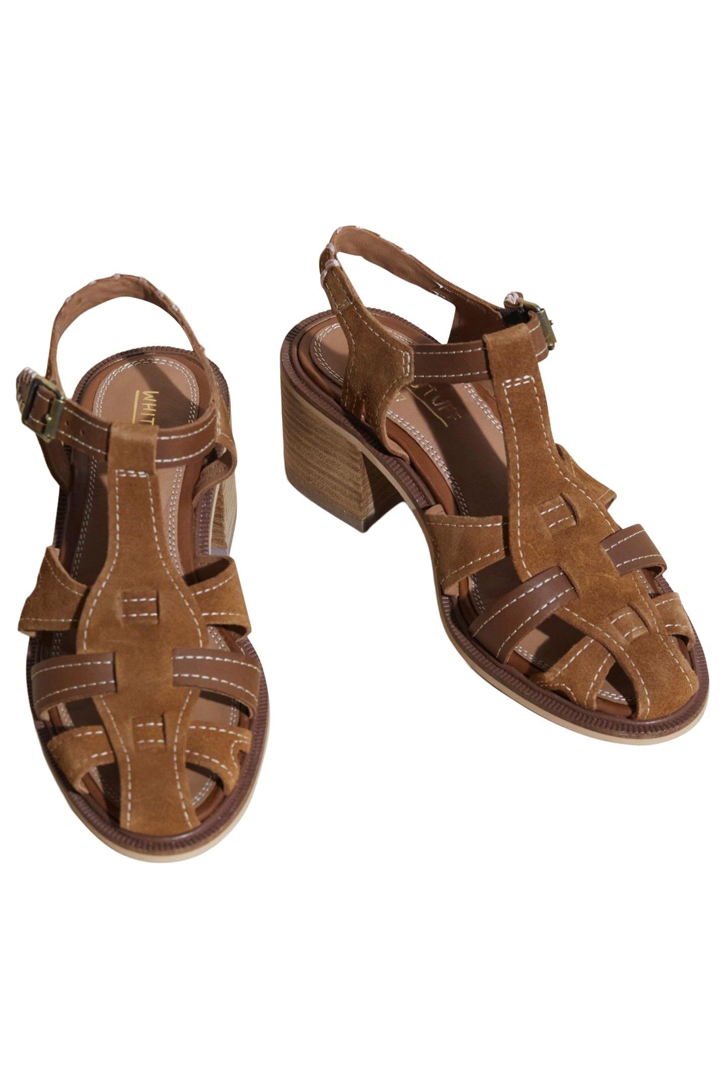 BLOCK HEELED FISHERMAN MID TAN 2