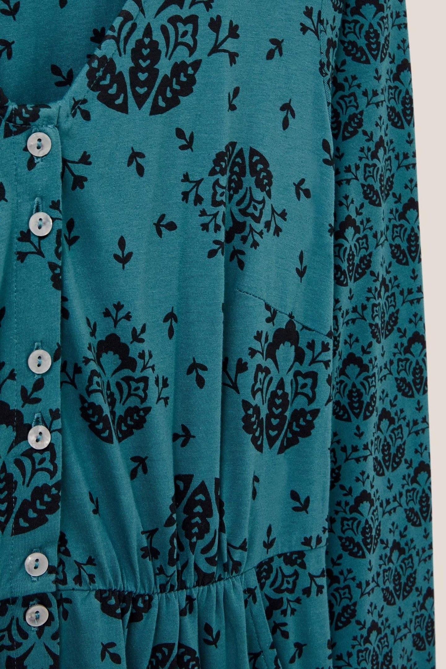 MIA JERSEY DRESS TEAL PRINT 4