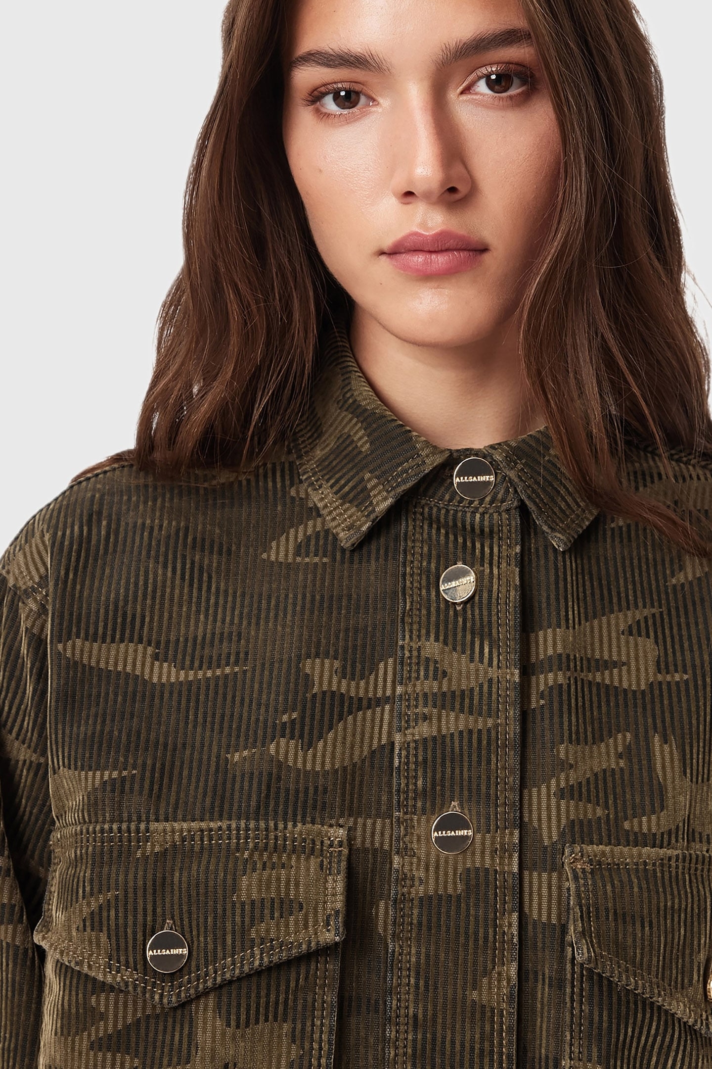 FAYE FLOCKED DRESS CAMO GREEN 6