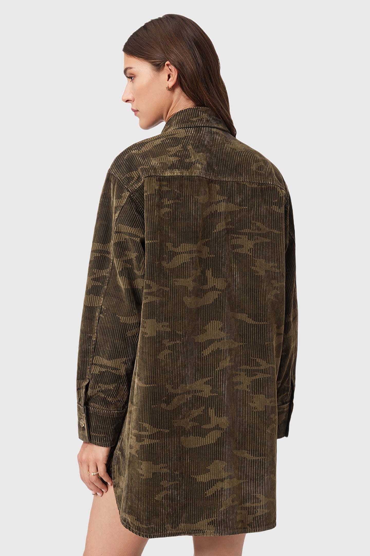 FAYE FLOCKED DRESS CAMO GREEN 4