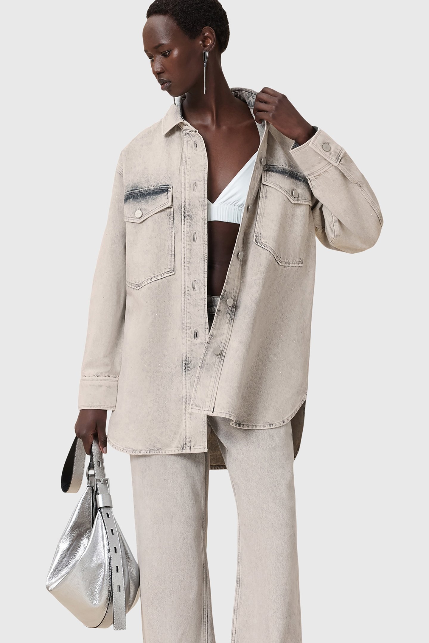 FAYE SPARKLE DRESS SNOW GREY 6