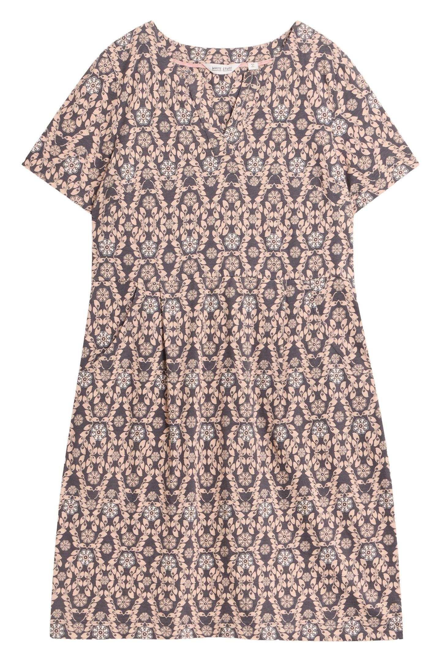 RUBY COTTON JERSEY DRESS GREY MULTI 1