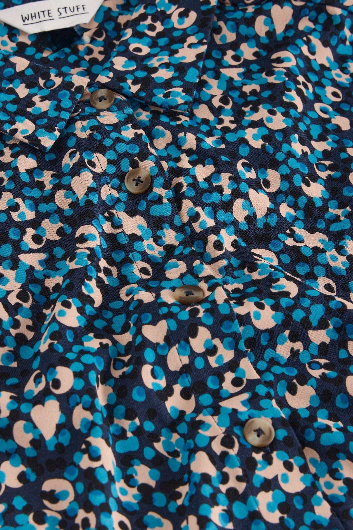 RUA JERSEY SHIRT DRESS NAVY MULTI 4