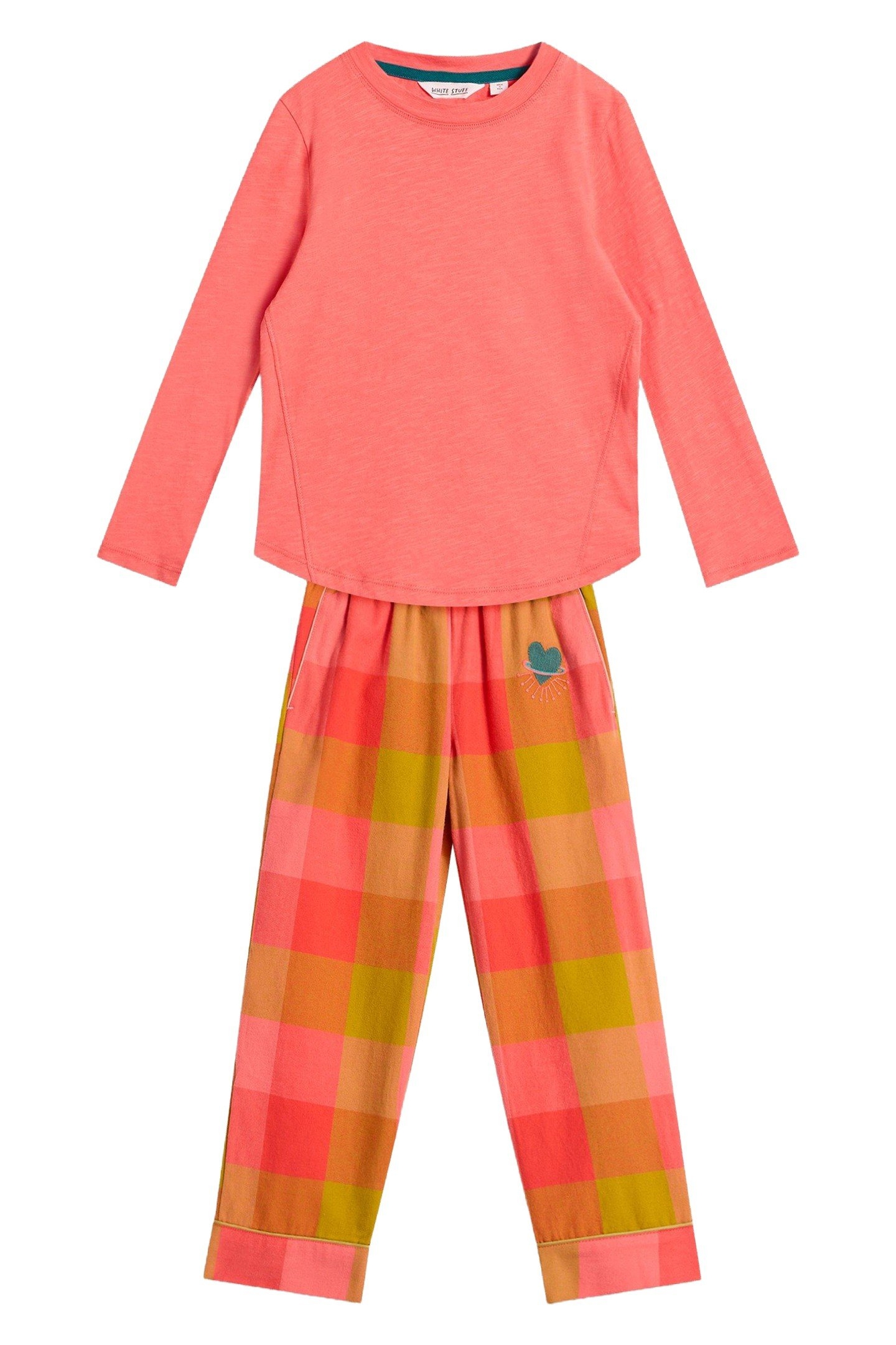 CHECK PJ SET PINK MULTI 1