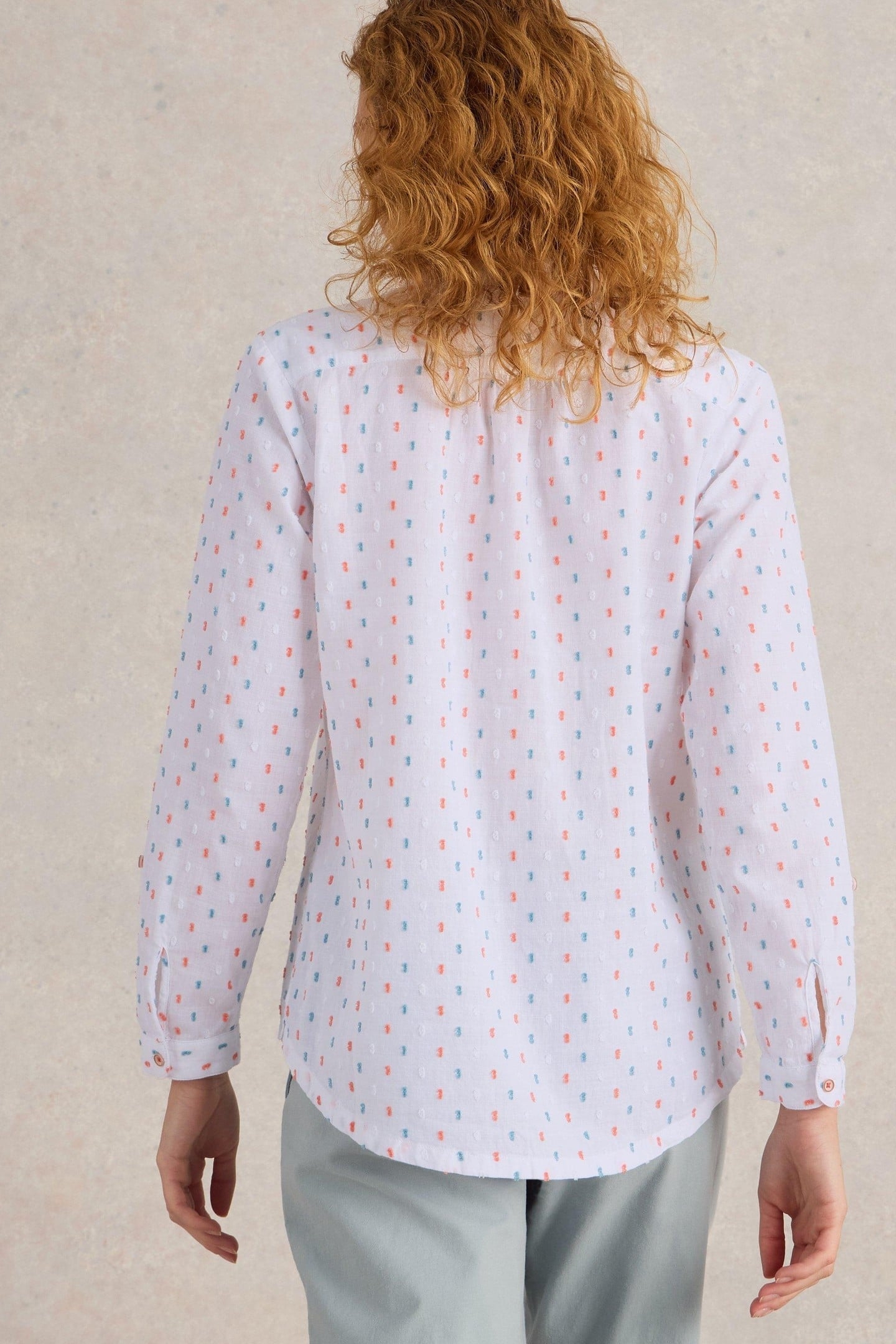 SOPHIE ORGANIC COTTON SHIRT IVORY MULTI 2