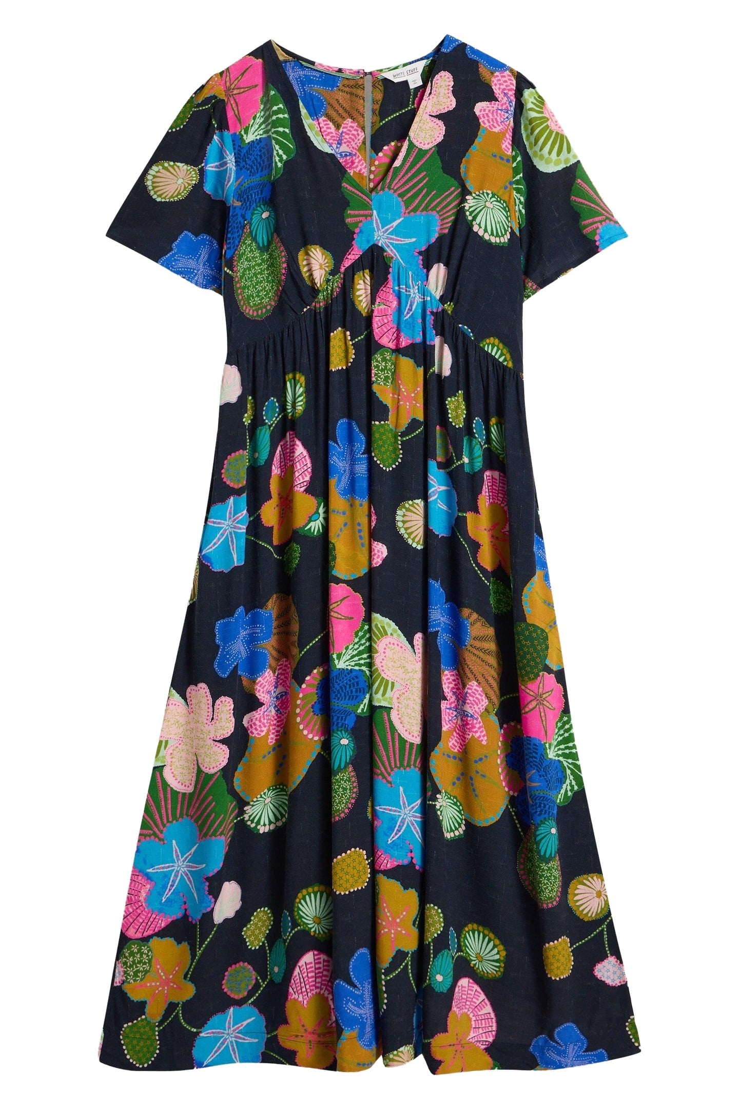 LUCY MIDI DRESS NAVY MULTI 3
