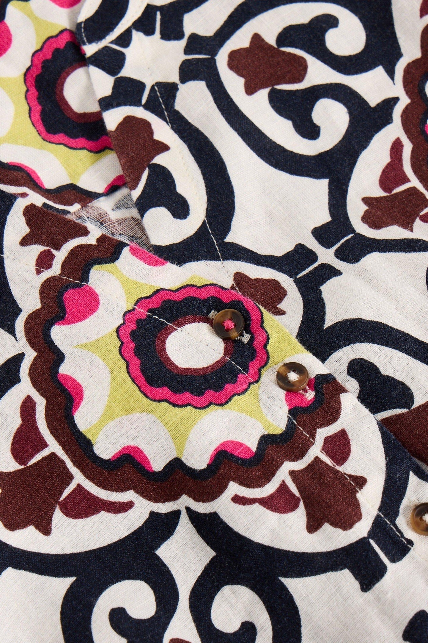 IRIS LINEN DRESS IVORY PRINT 4