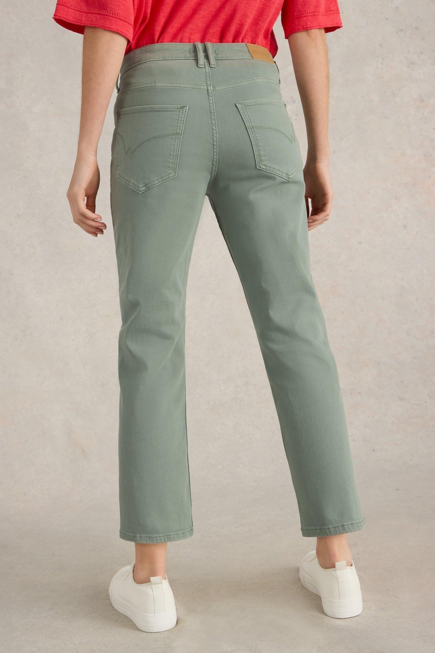 BLAKE STRAIGHT CROP JEAN MID GREEN 2