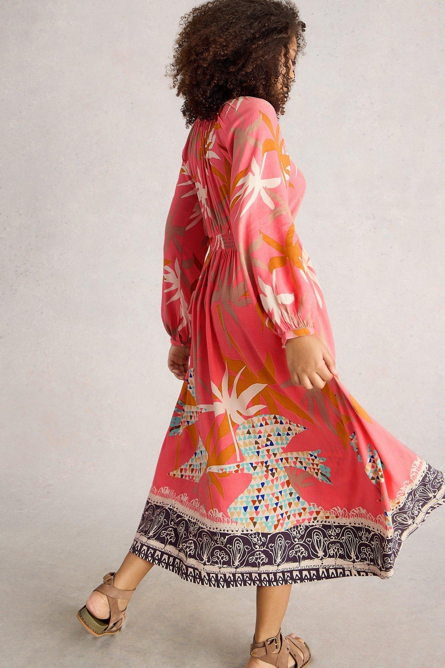 IMOGEN MIDI DRESS PINK MULTI 2