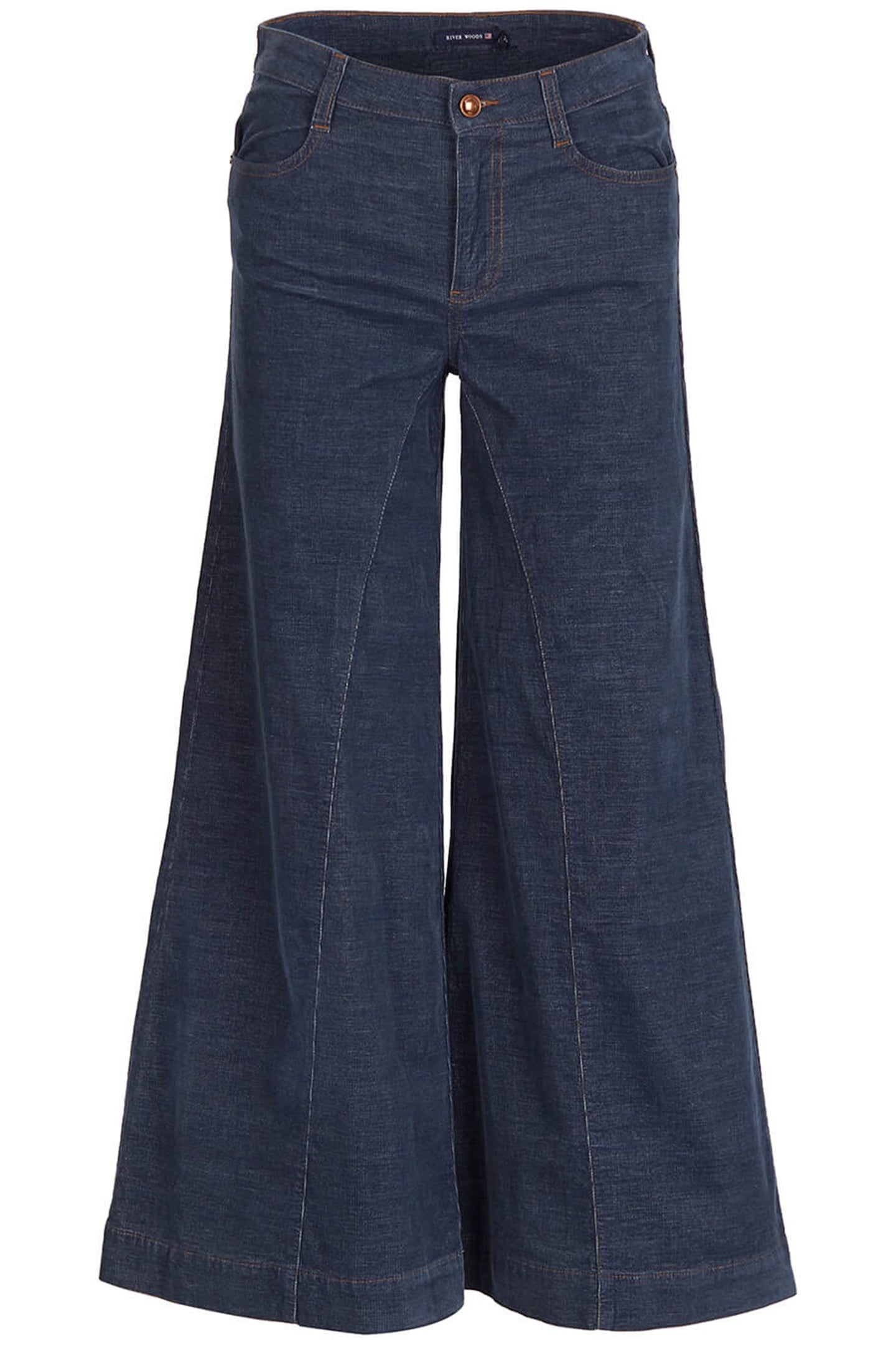 FLARED COTTON JEANS IN BLUE 4