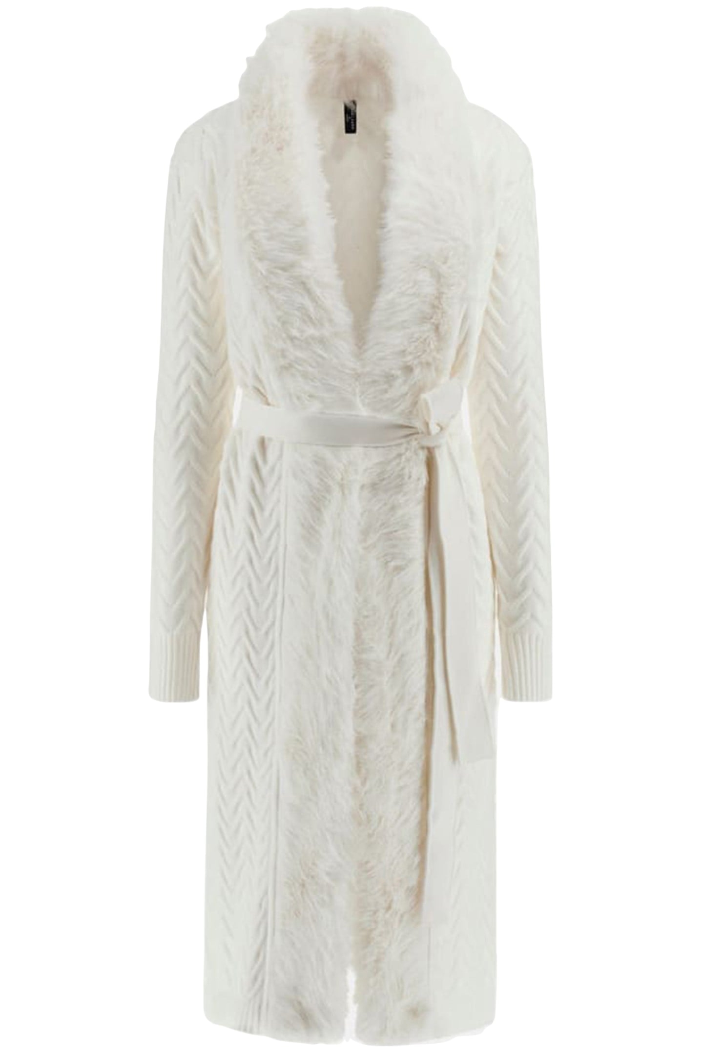 MARCIANO BY GUESS PAULA FAUX FUR LONG CARDI PALE PEARL 4