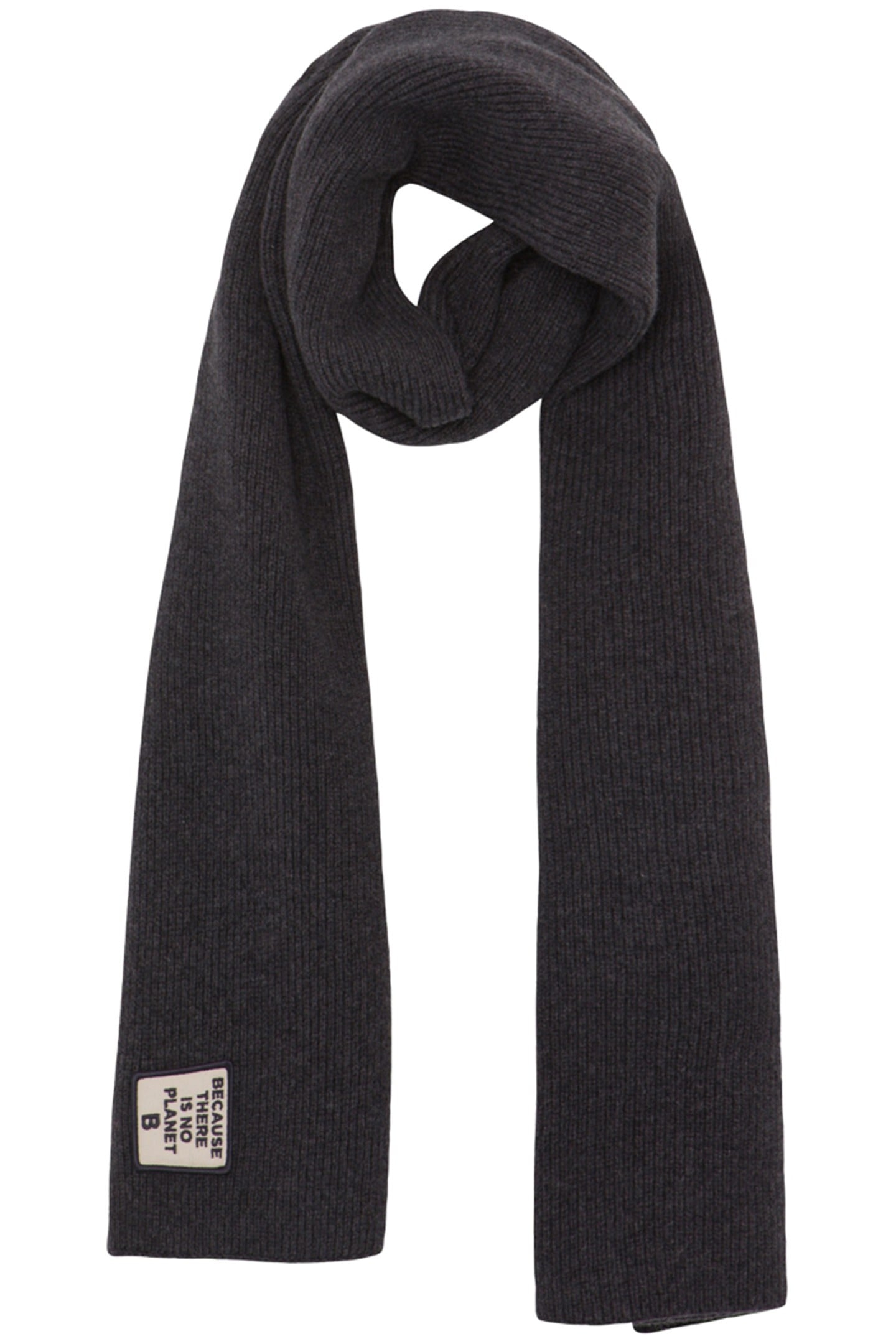 UNISEX PATCHALF BECAUSE SCARF DARK GREY MELANGE 1