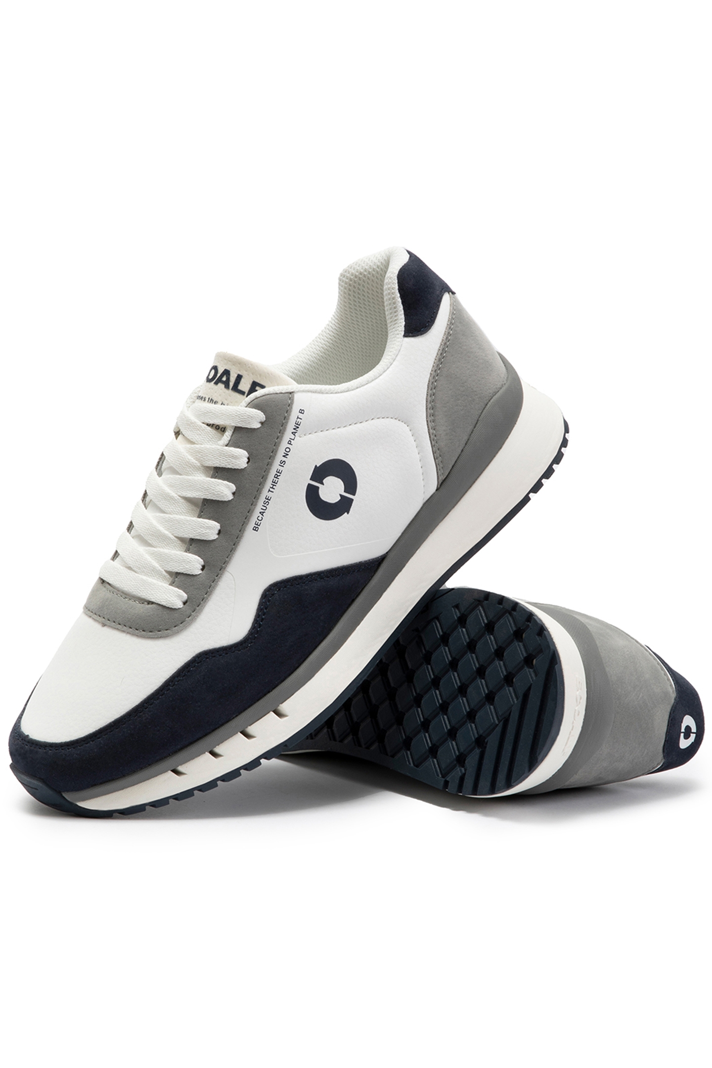 CERVINOALF LEATHER SNEAKERS WHITE/NAVY 3