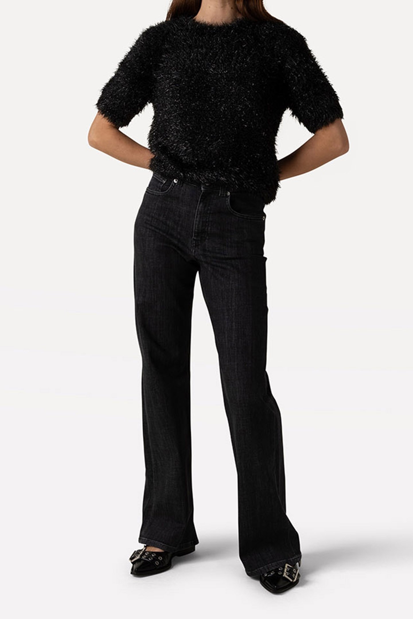 JACKY KNITTED PULL SHORT SLEEVE BLACK 1