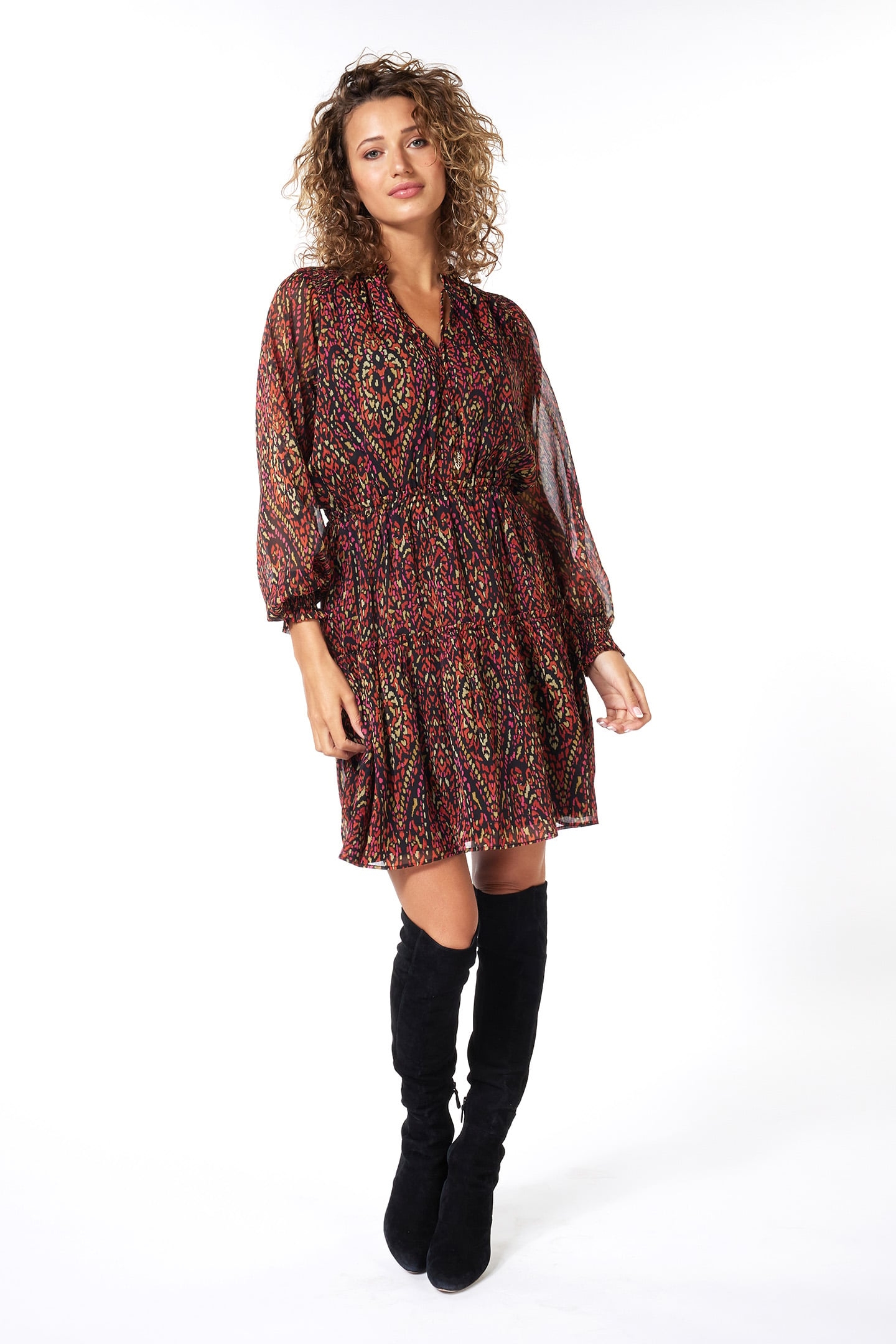 DRESS SHORT CHIFFON REWILDING PRINT 2