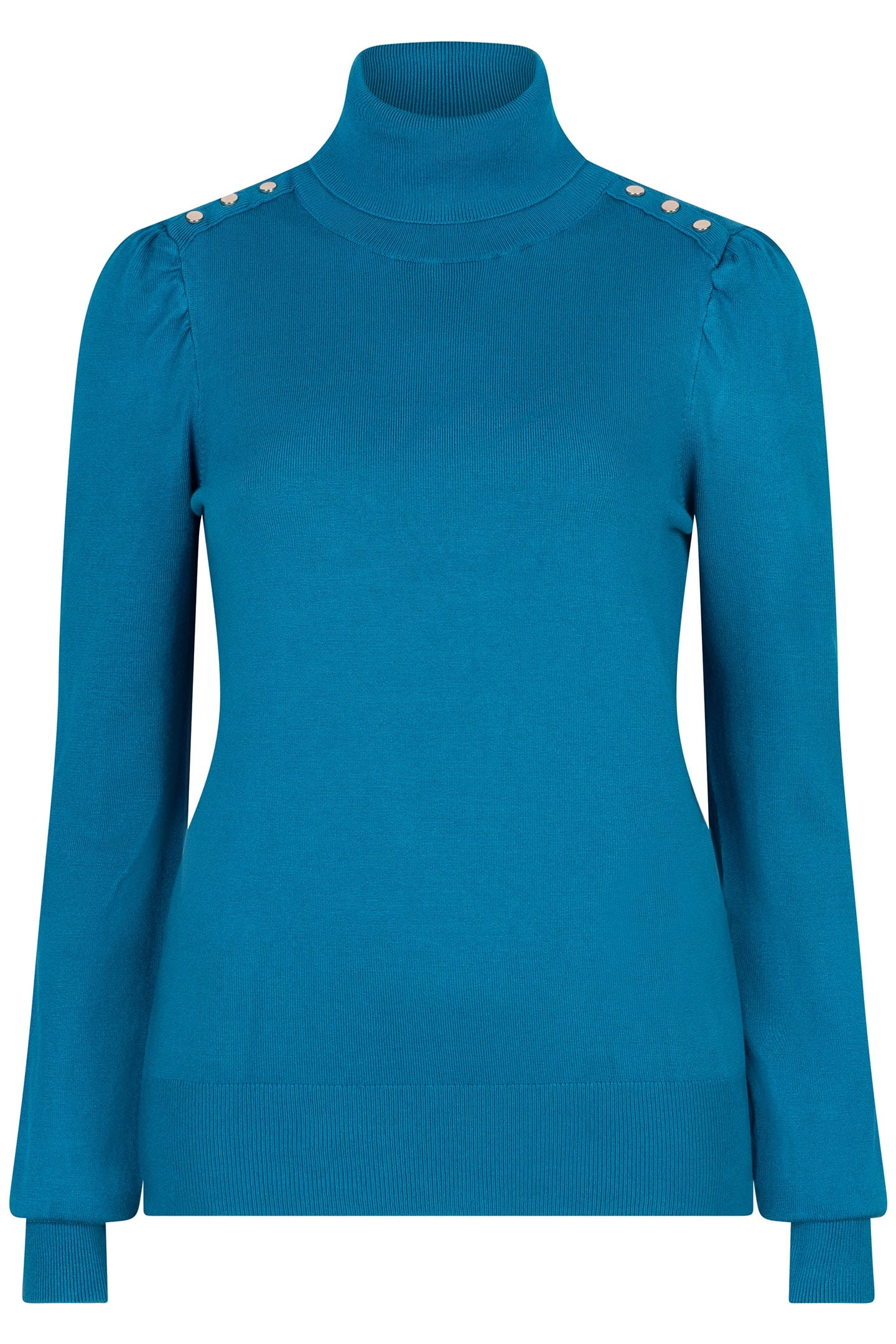 SWEATER FANCY DETAIL SHLDR BASIC KNIT PETROL 3