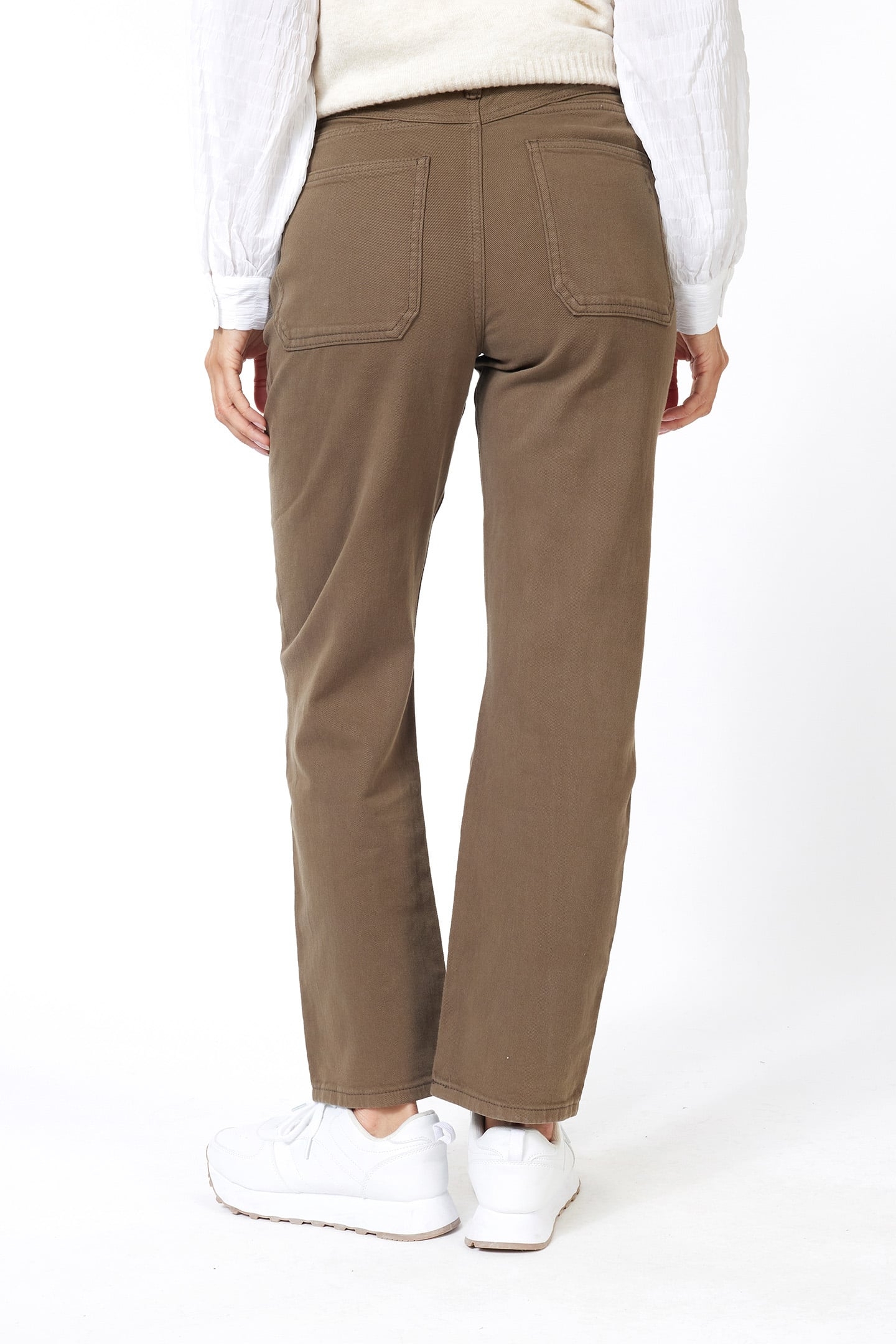 TROUSERS COLORED DENIM STRAIGHT FIT ARMY GREEN 3