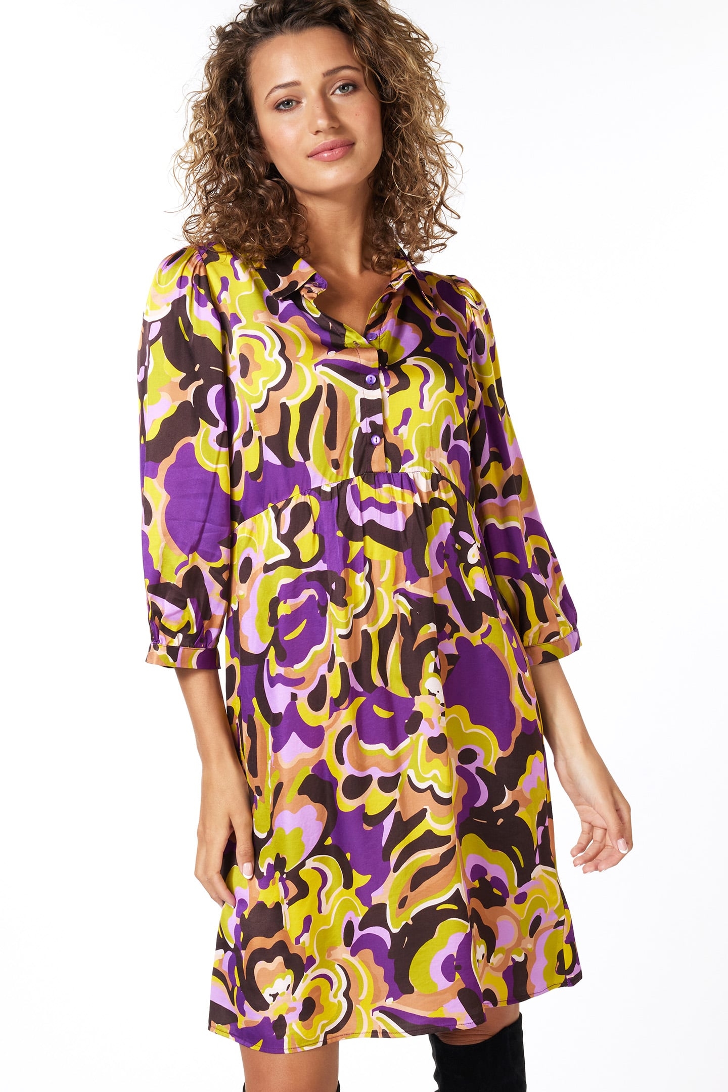 DRESS SHORT FANCY EARTH PRINT 3