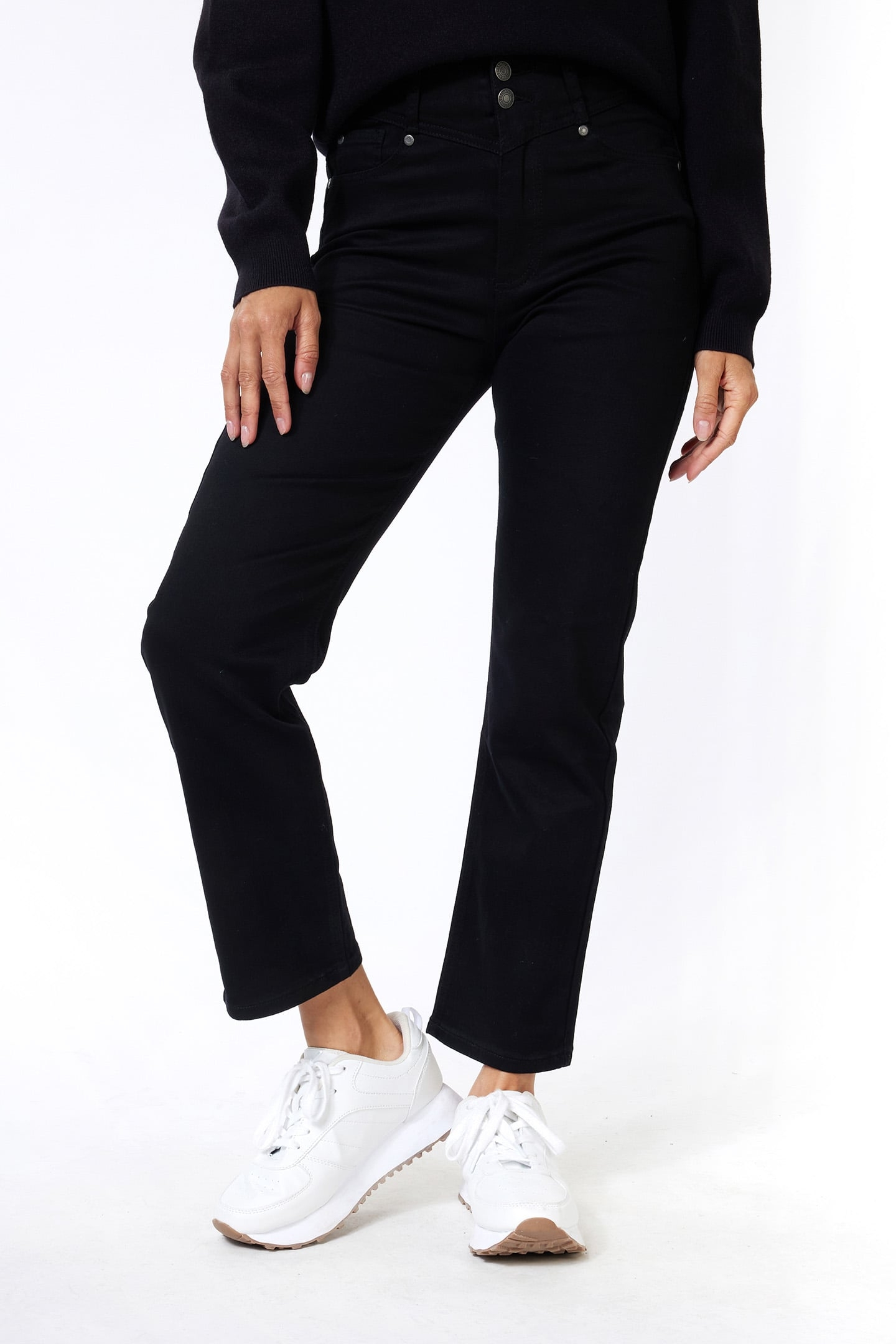 TROUSERS JEANS STRAIGHT FIT BLACK 1