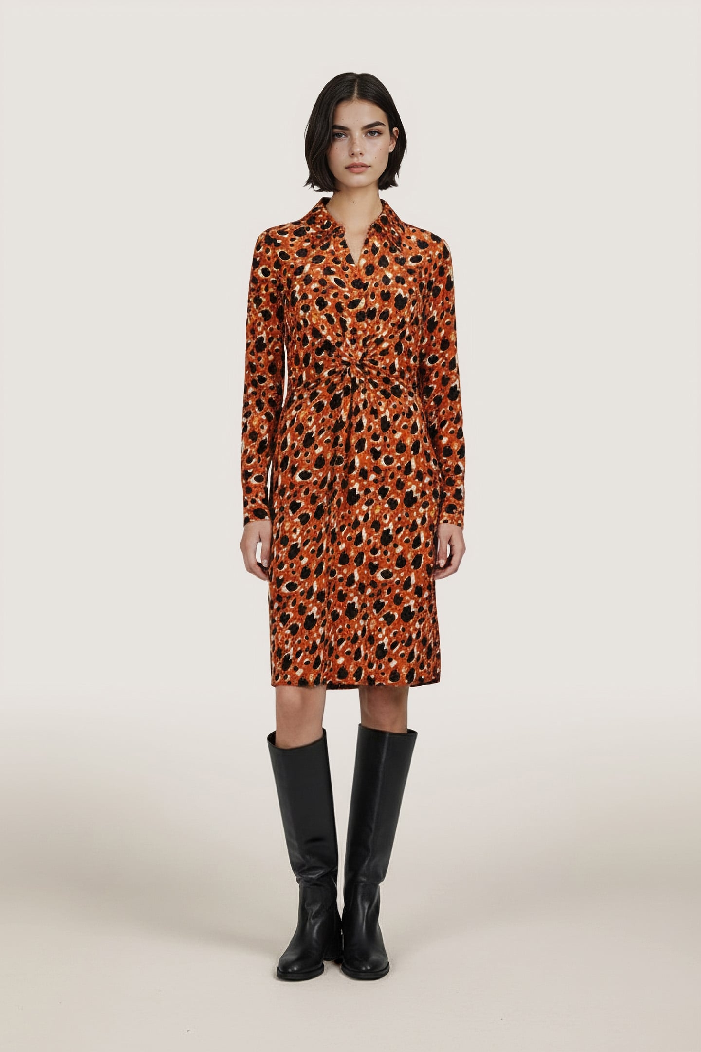 DRESS WRAP LEOPARD SKINS VELOURS PRINT 2