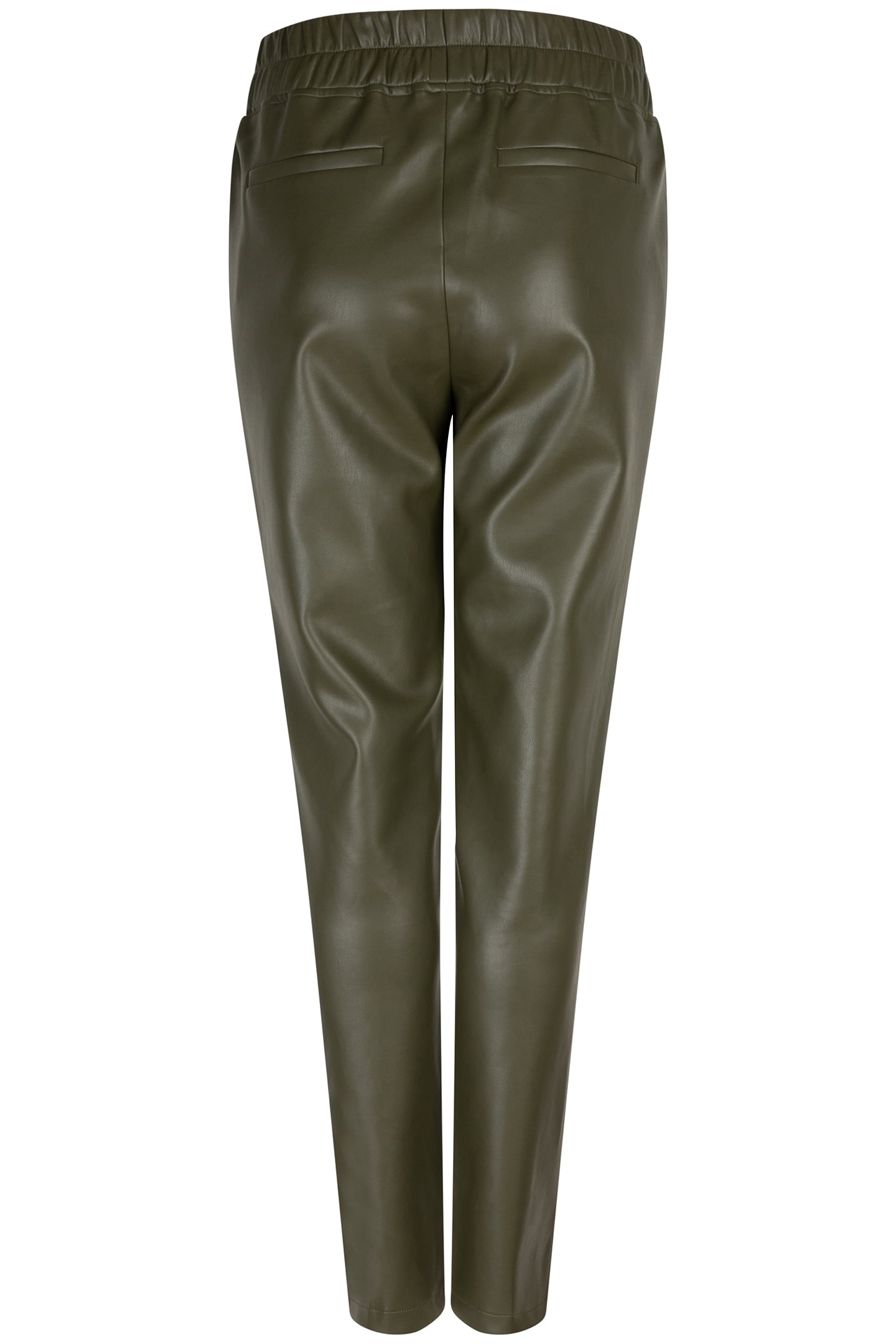 TROUSERS TREGGING VEGAN LEATHER GREEN 5