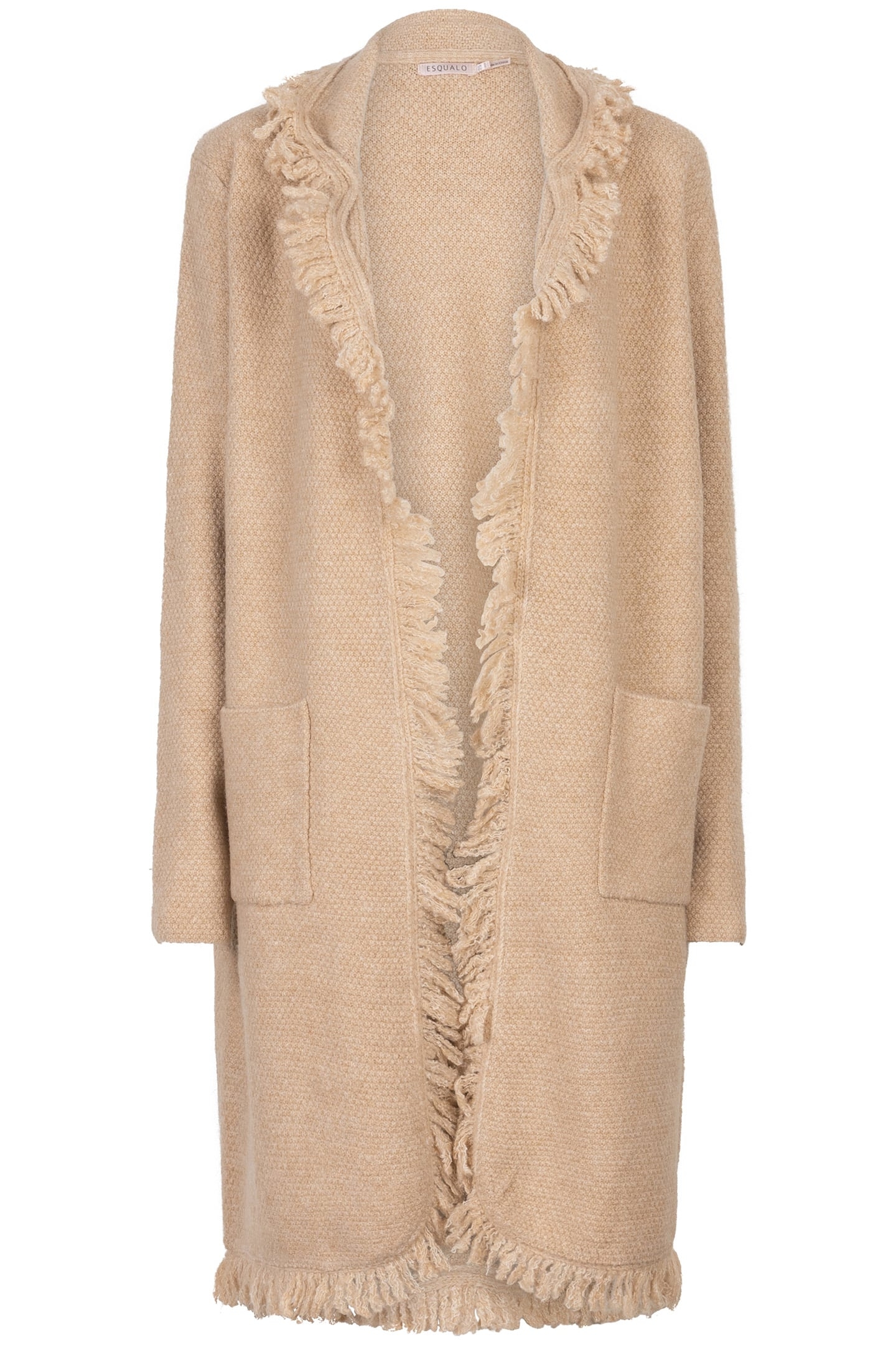CARDIGAN LONG FRINGES SAND 4