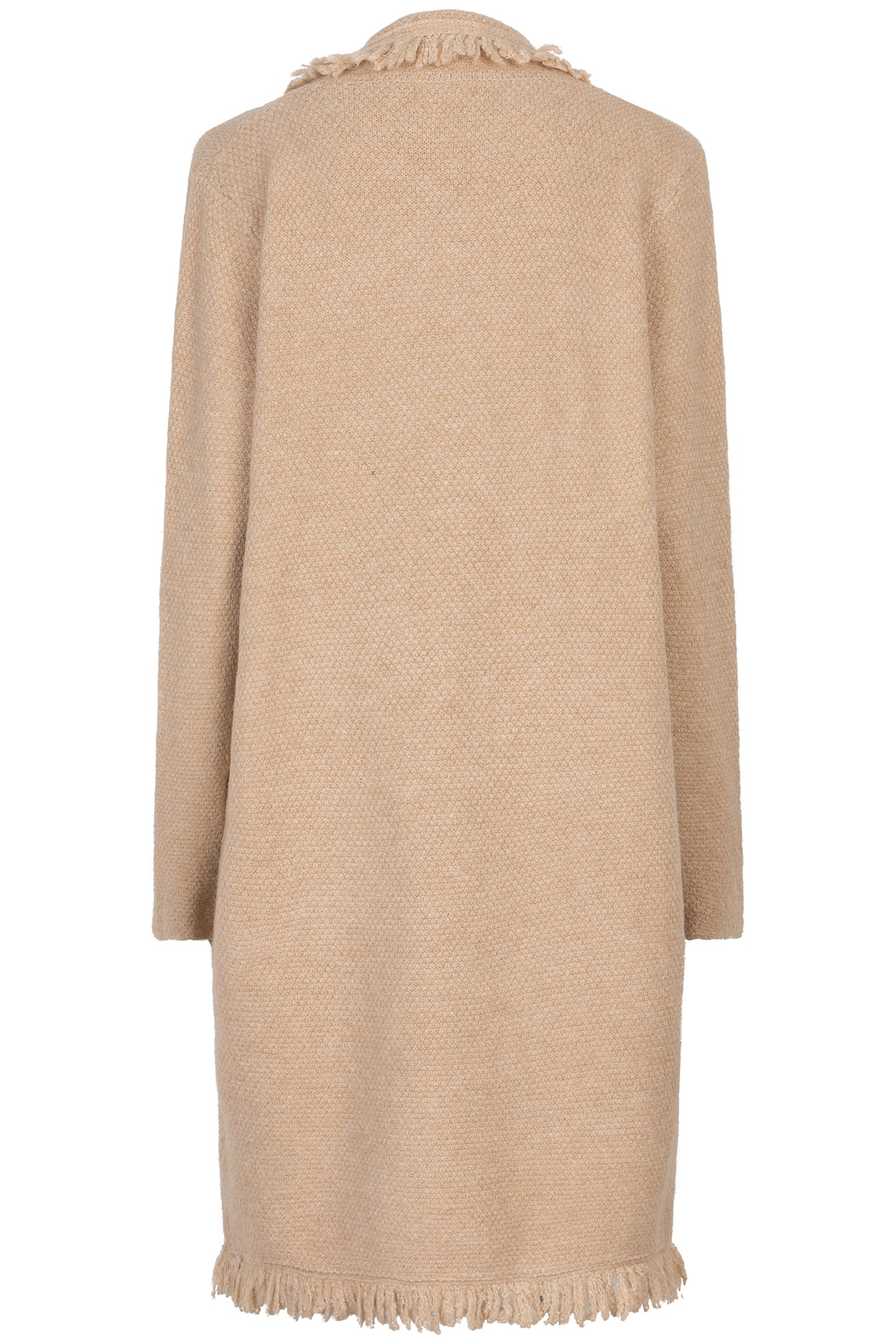 CARDIGAN LONG FRINGES SAND 5