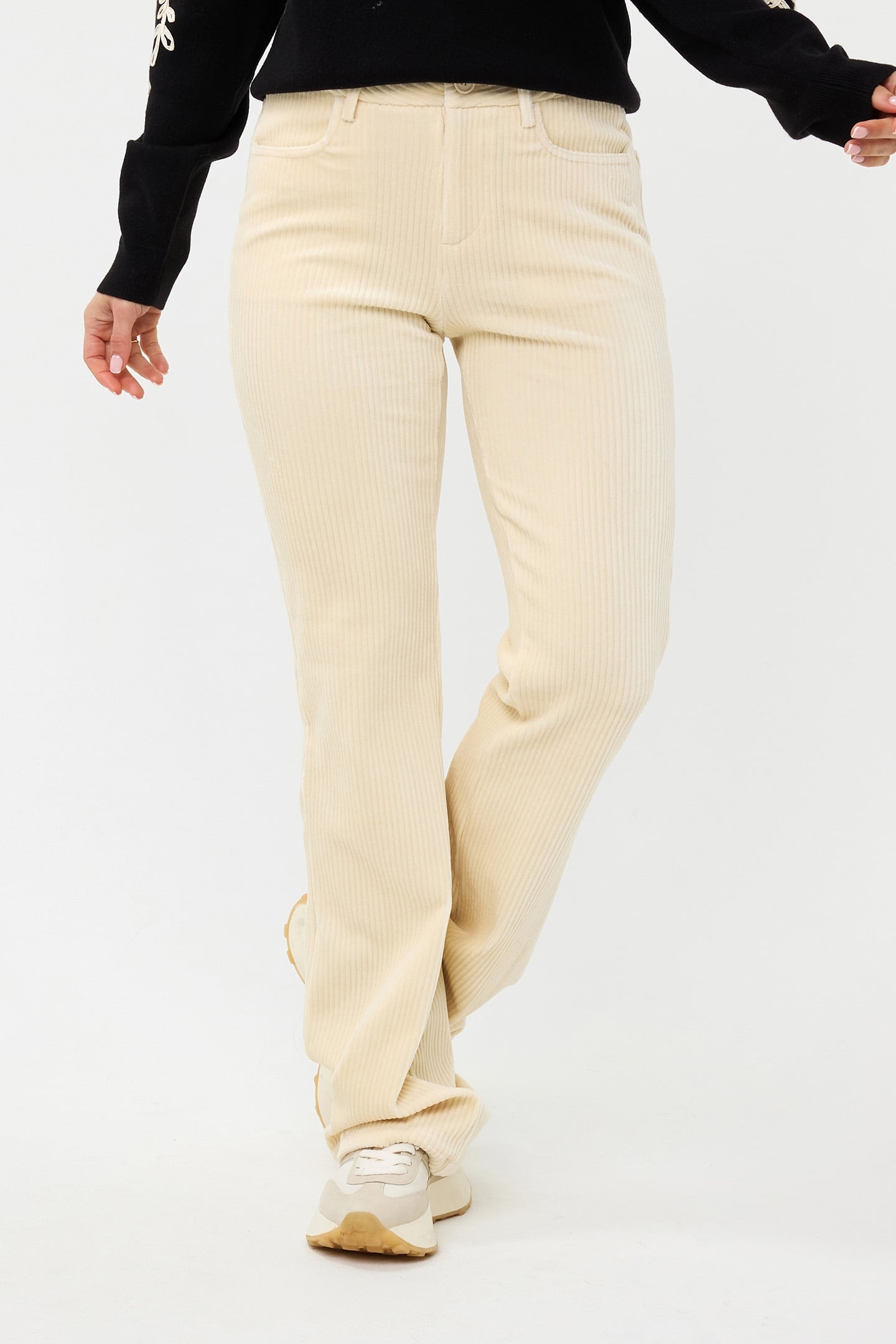 TROUSERS RIB FLAIR OFF WHITE 1