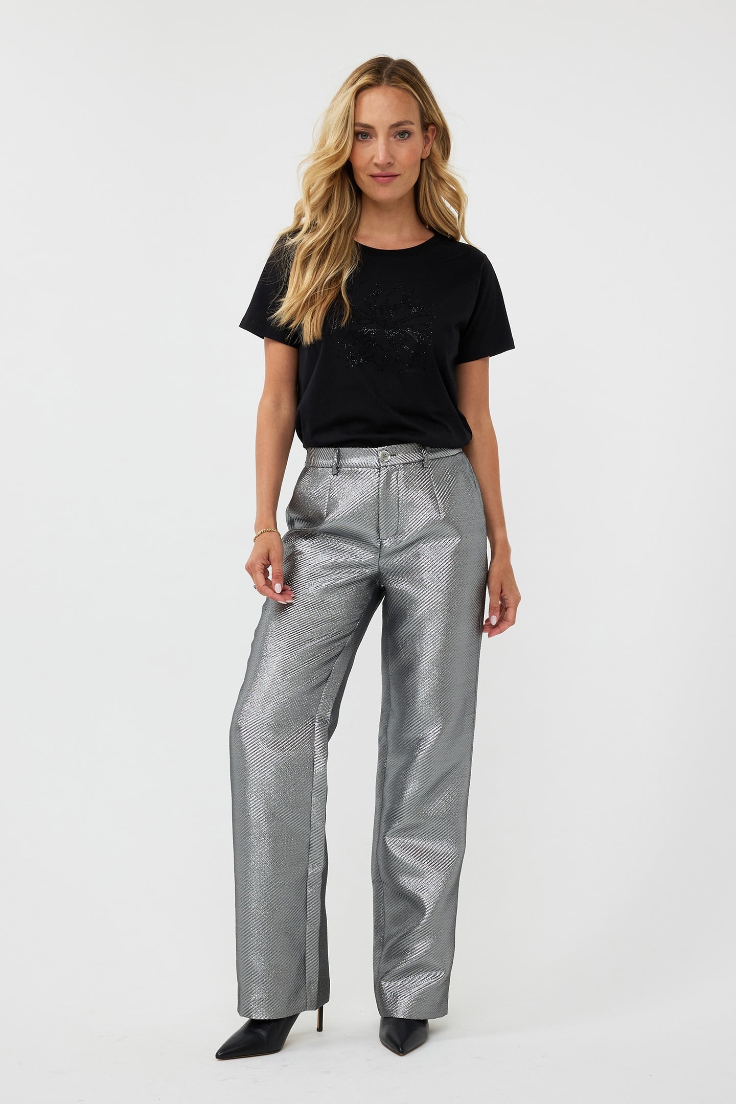 TROUSERS METALLIC SILVER 2