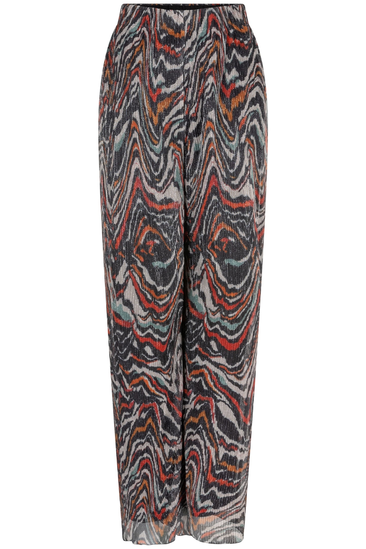 TROUSERS LUREX PLISSE WAVES PRINT 4