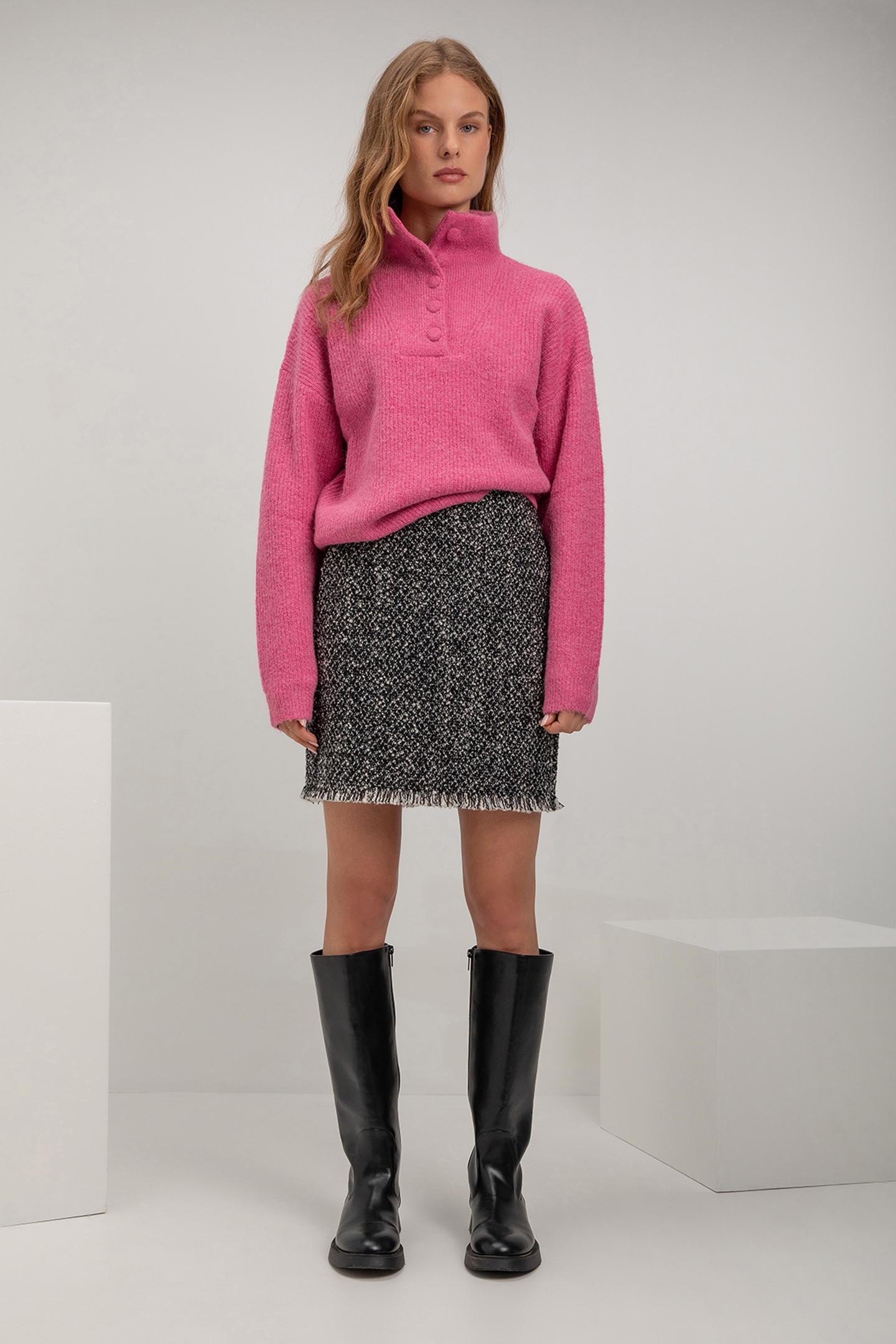 SAMUAL SKIRT STEEL GREY MELANGE 2