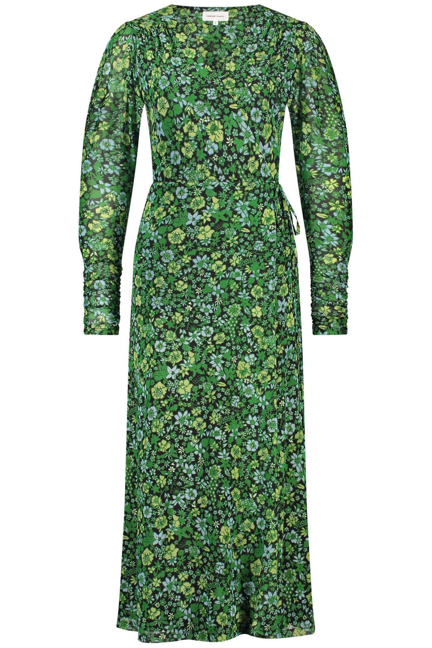 NATALIE DRESS BLACK/PARROT GREEN 3