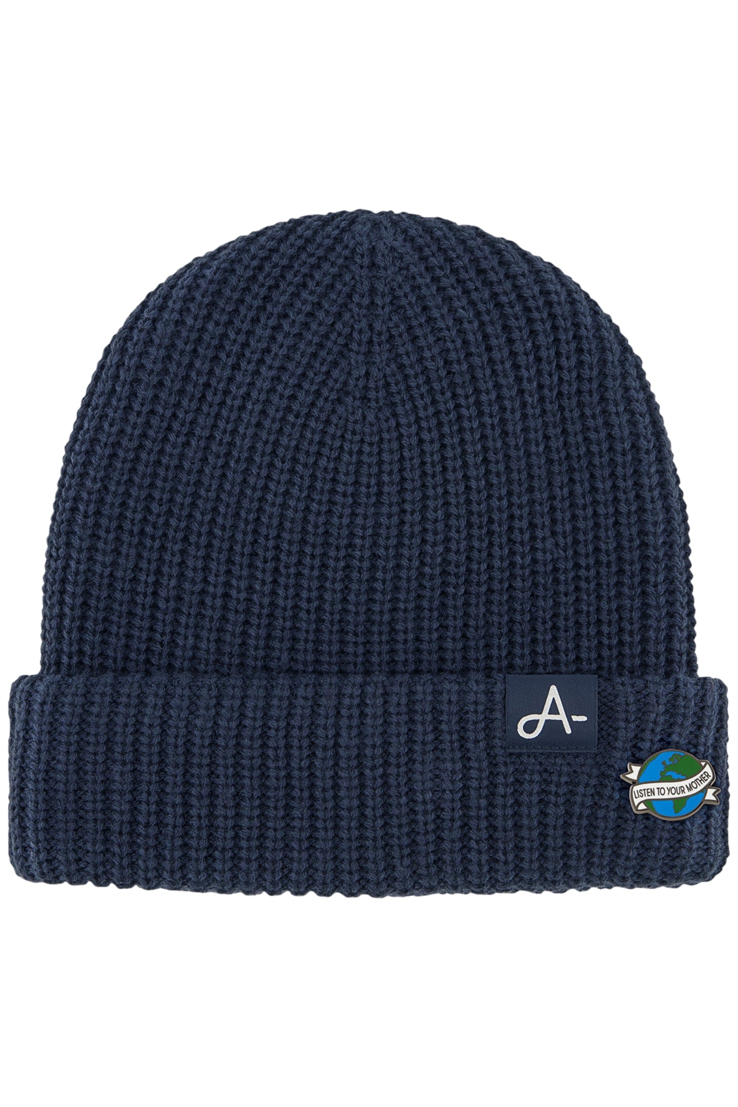 UNISEX BEANIE NAVY MOTHER EARTH BLACK IRIS 1