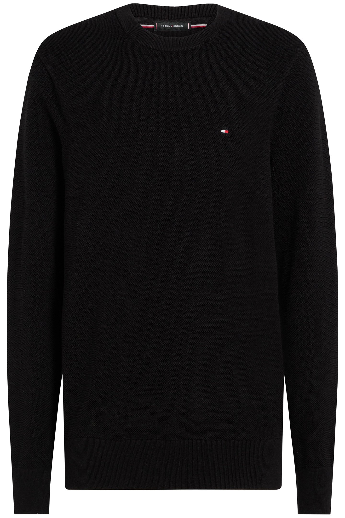 FLAG EMBROIDERY TEXTURED CREW NECK JUMPER BLACK 4
