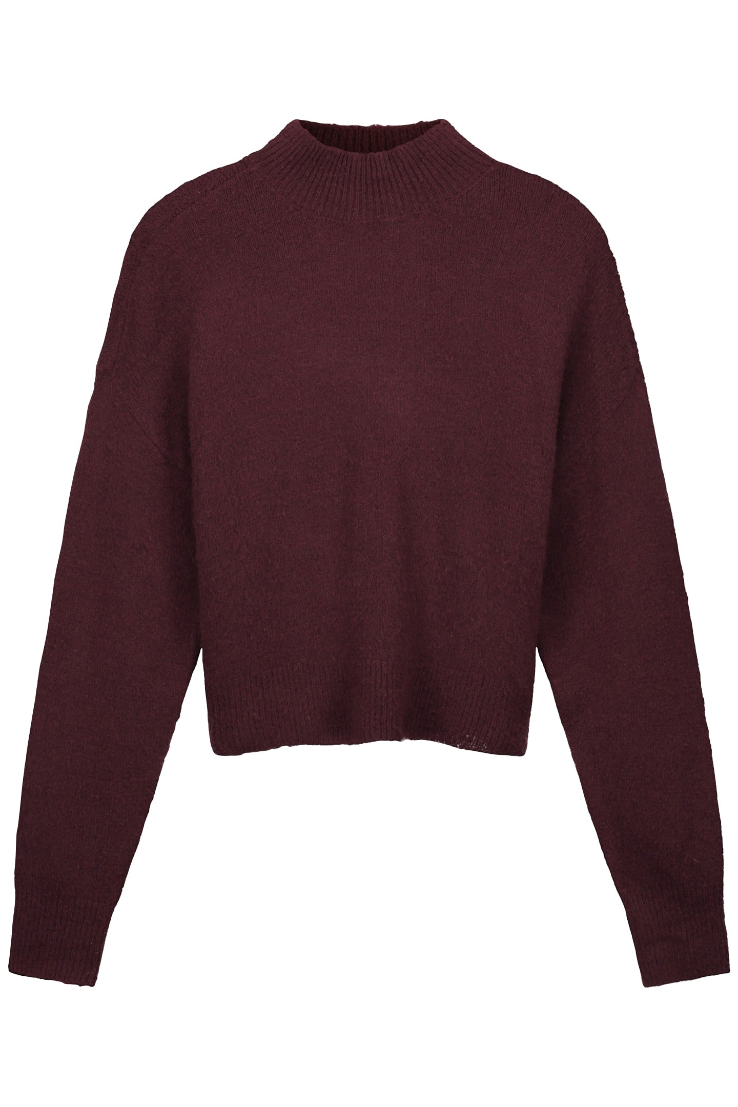 NOUS SOMMES LABELS – ELLA CROPPED MOCKNECK BURGUNDY 1
